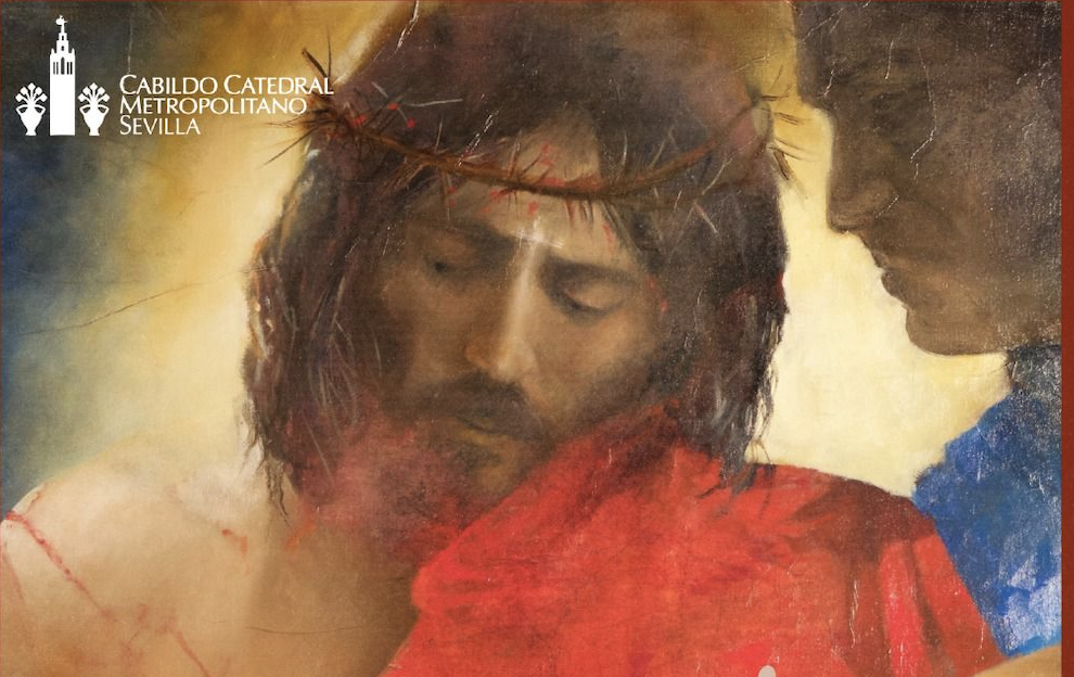 Pintura del rostro de Cristo que forma parte del cartel de la exposición. Pintura del rostro de Cristo que forma parte del cartel de la exposición.