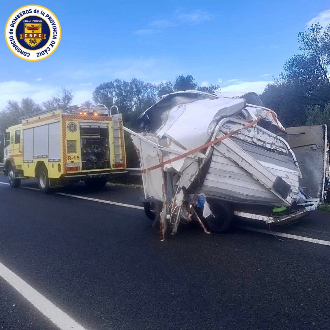 Estado en que quedó el remolque.