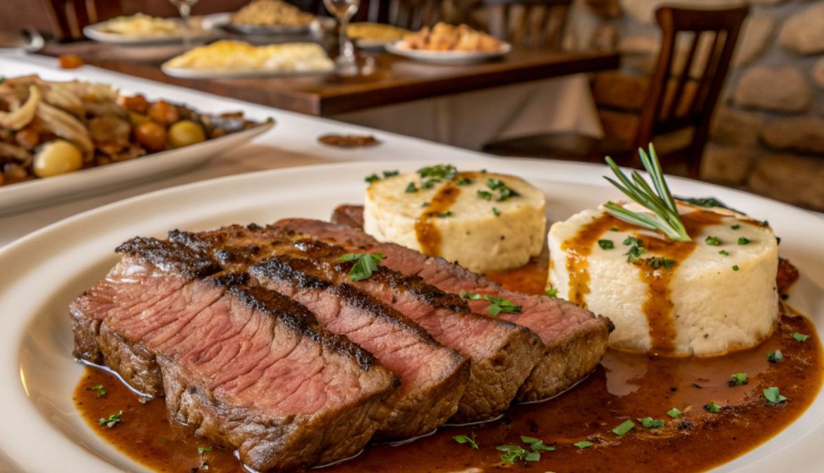 Un plato de carne en el restaurante La Toba.