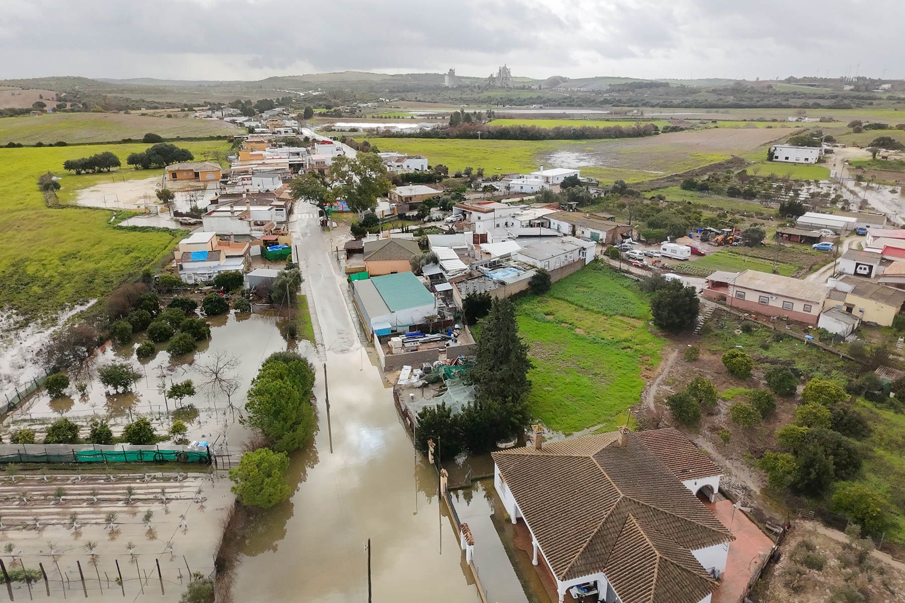 Inundaciones en la zona de Las Pachecas, en el Jerez rural.