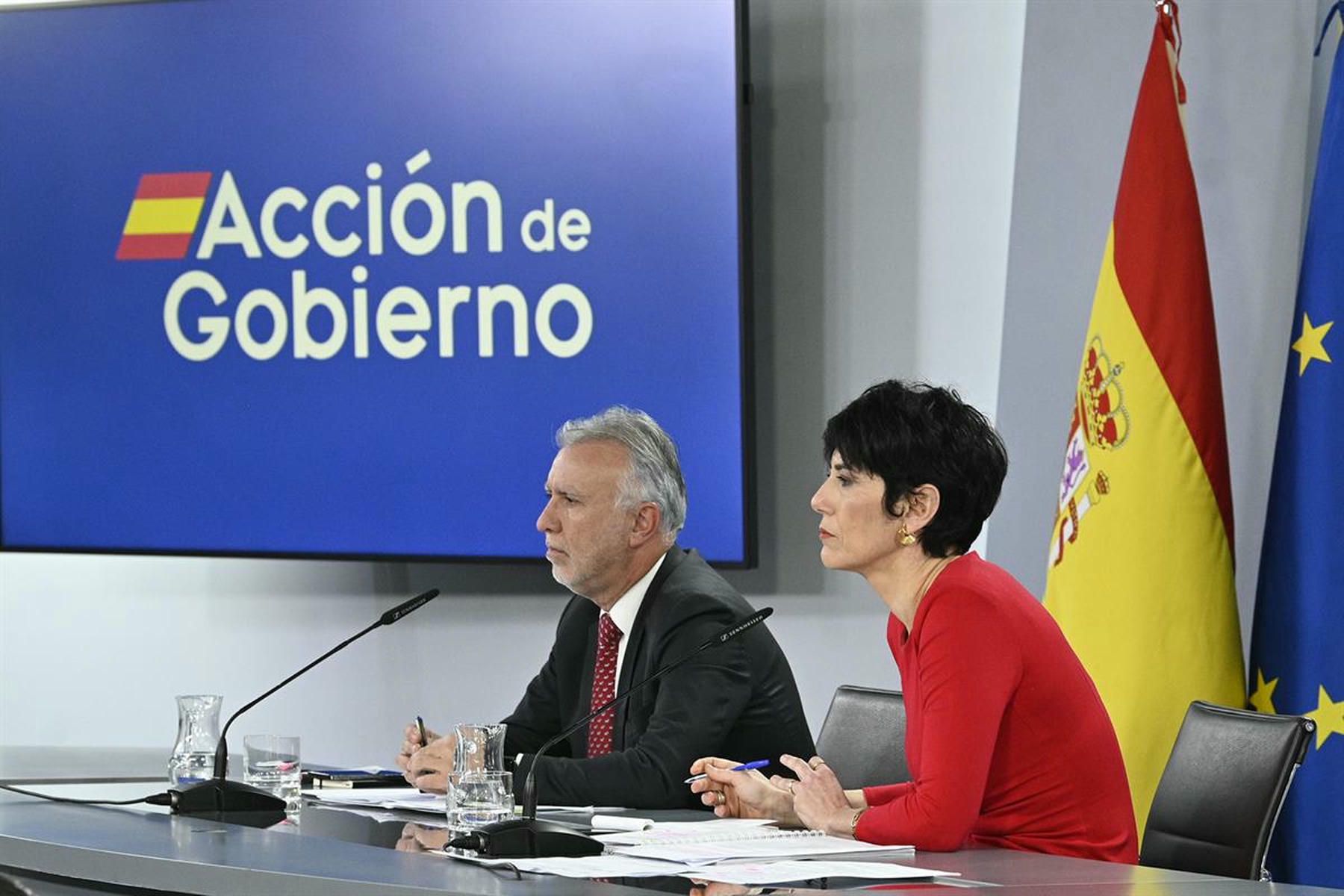 La rueda de prensa tras el Consejo de Ministros.