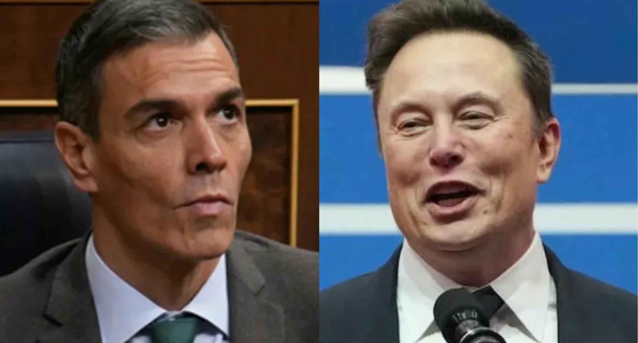 Pedro Sánchez y Elon Musk.