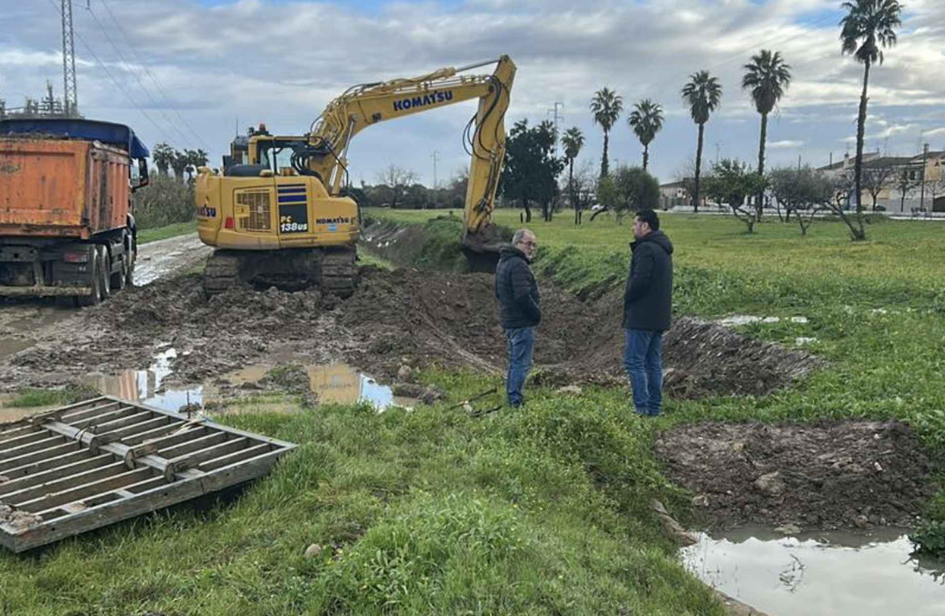 Trabajos de prevención realizados en Guadalcacín como medida de prevención ante la llegada de la borrasca Leonardo.