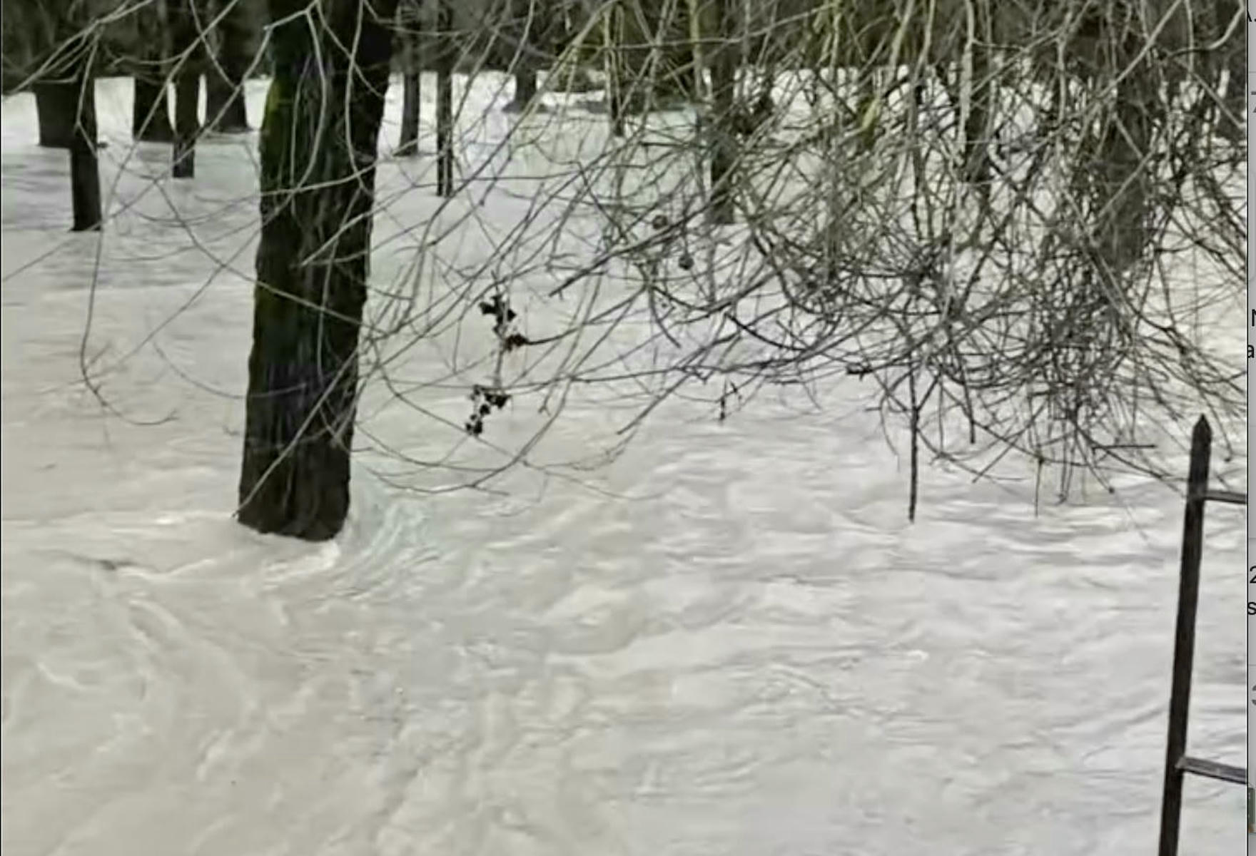 El río Majaceite, con el caudal desbordado a su paso por Ubrique.