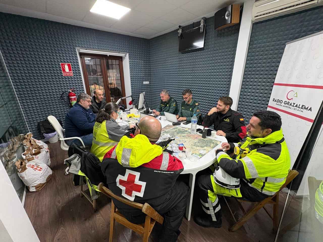 Reunión del dispositivo de emergencia en Grazalema, que sigue pendiente del temporal.