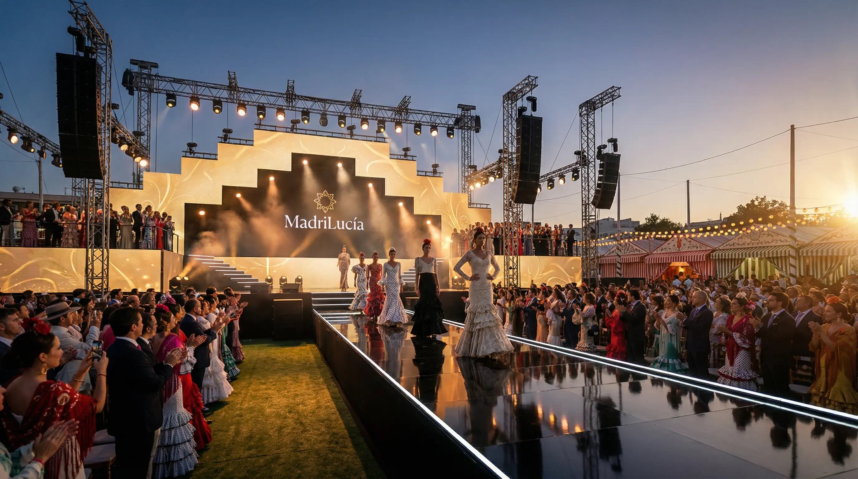 Recreación de un desfile en Madrilucía, la Feria 'andaluza' organizada en Madrid.