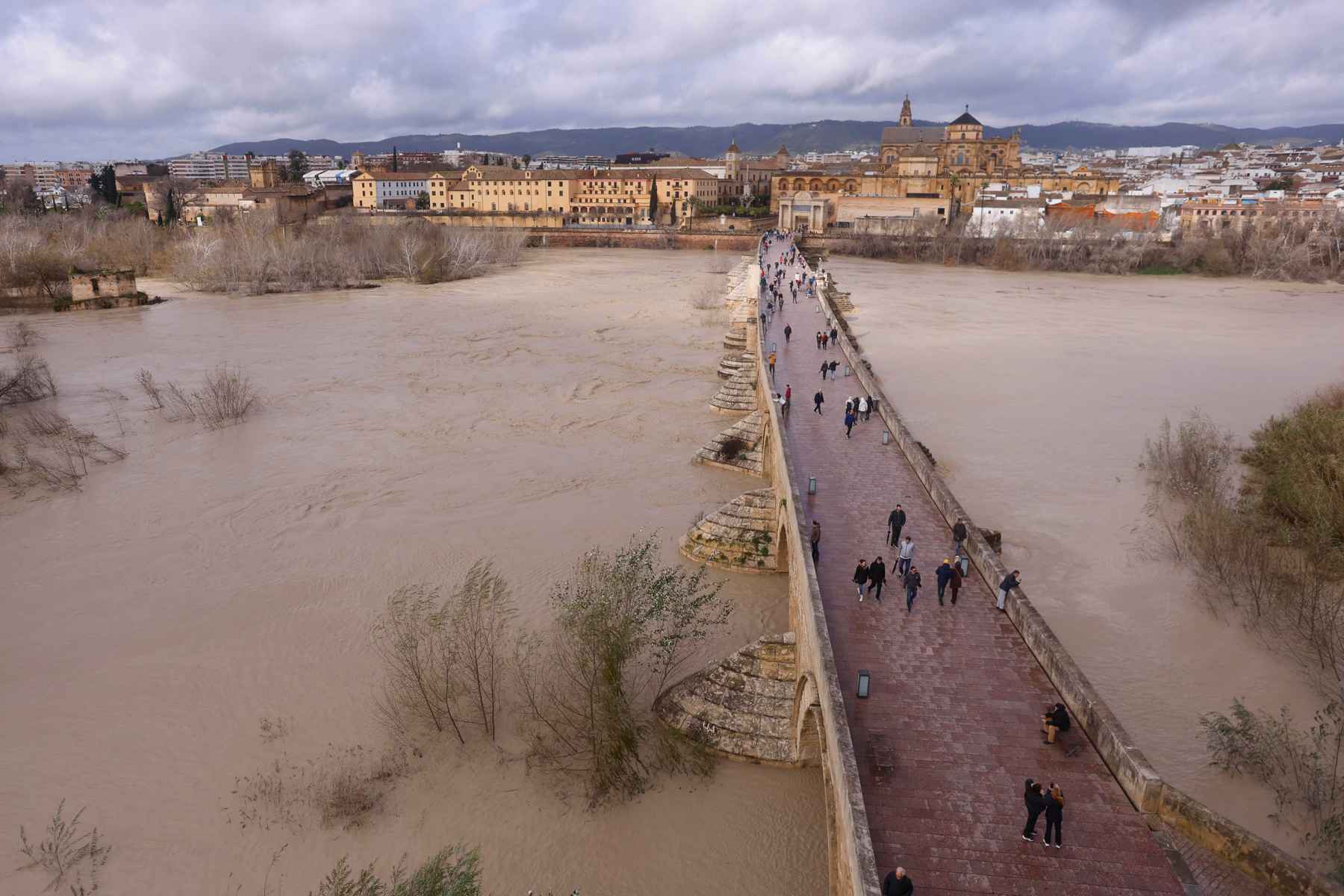 Vista del caudal del río Guadalquivir en Córdoba.  FOTO: EFE/Salas
