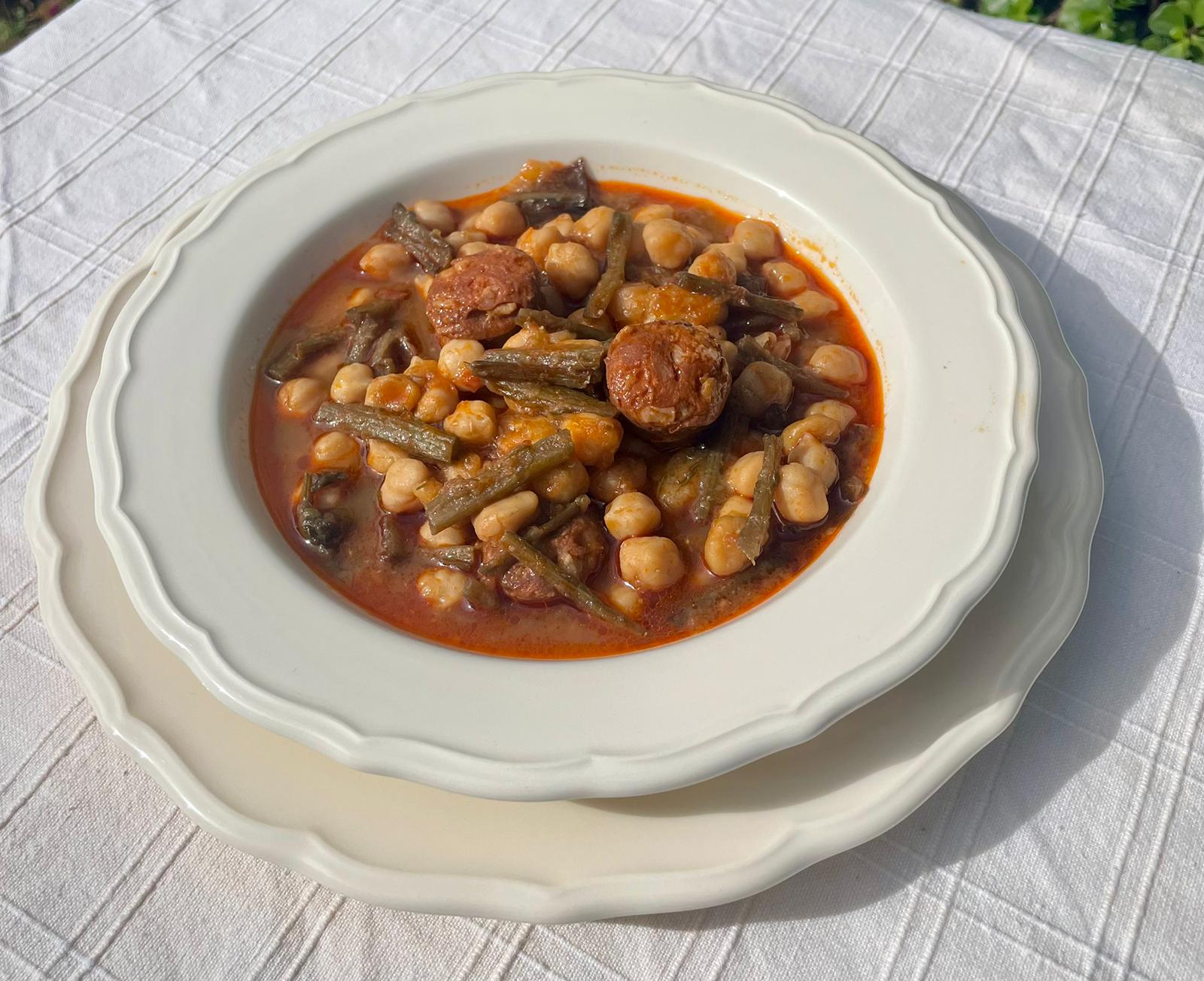 Garbanzos con tagarninas de Aprendiendo a cocinar.