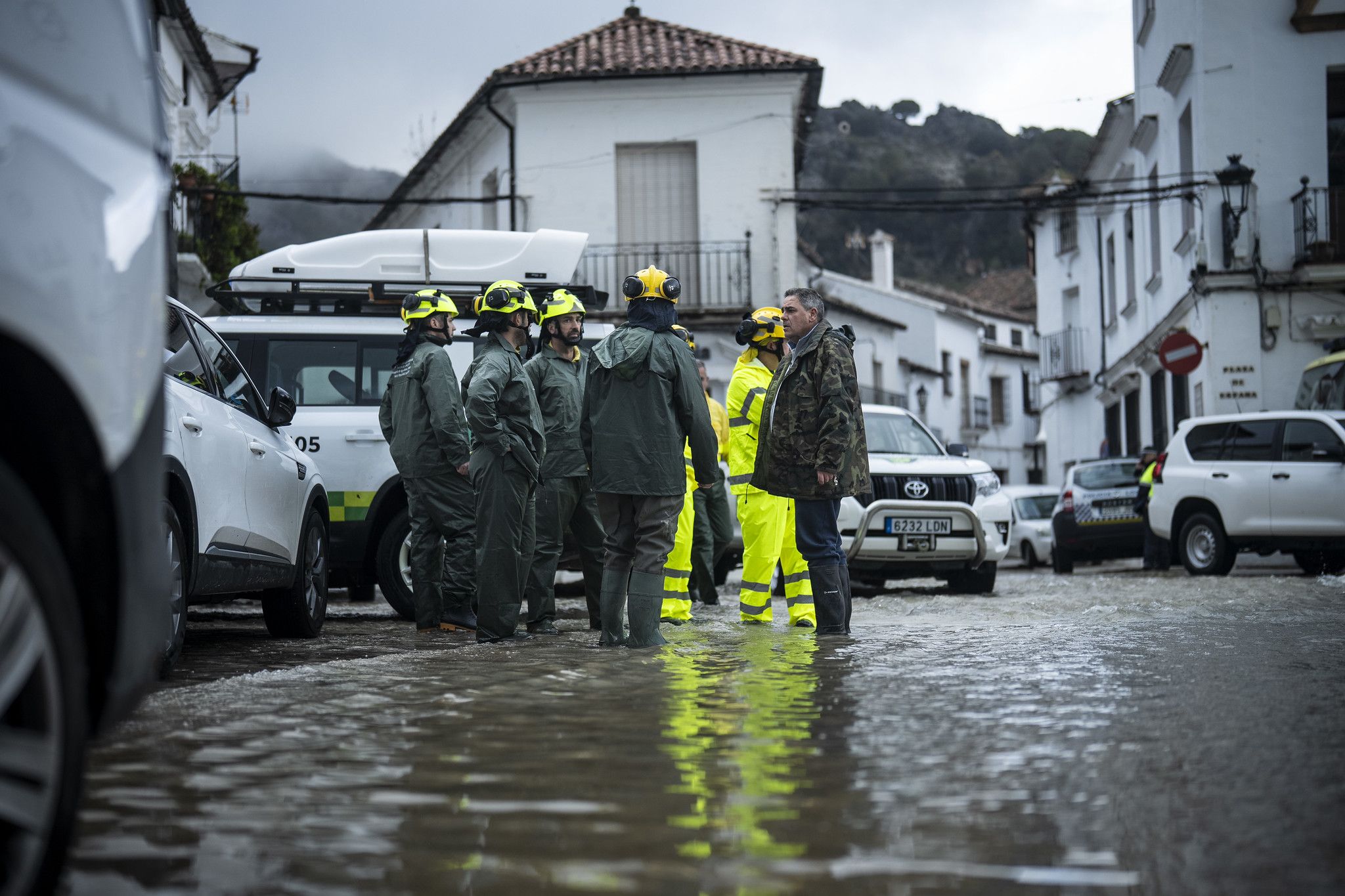 Los servicios de emergencia en Grazalema.