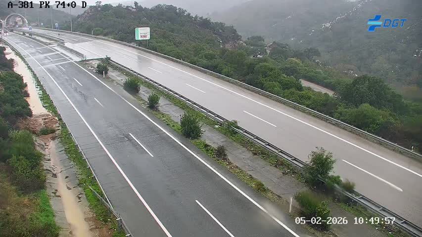 Carretera Jerez Los Barrios este viernes.