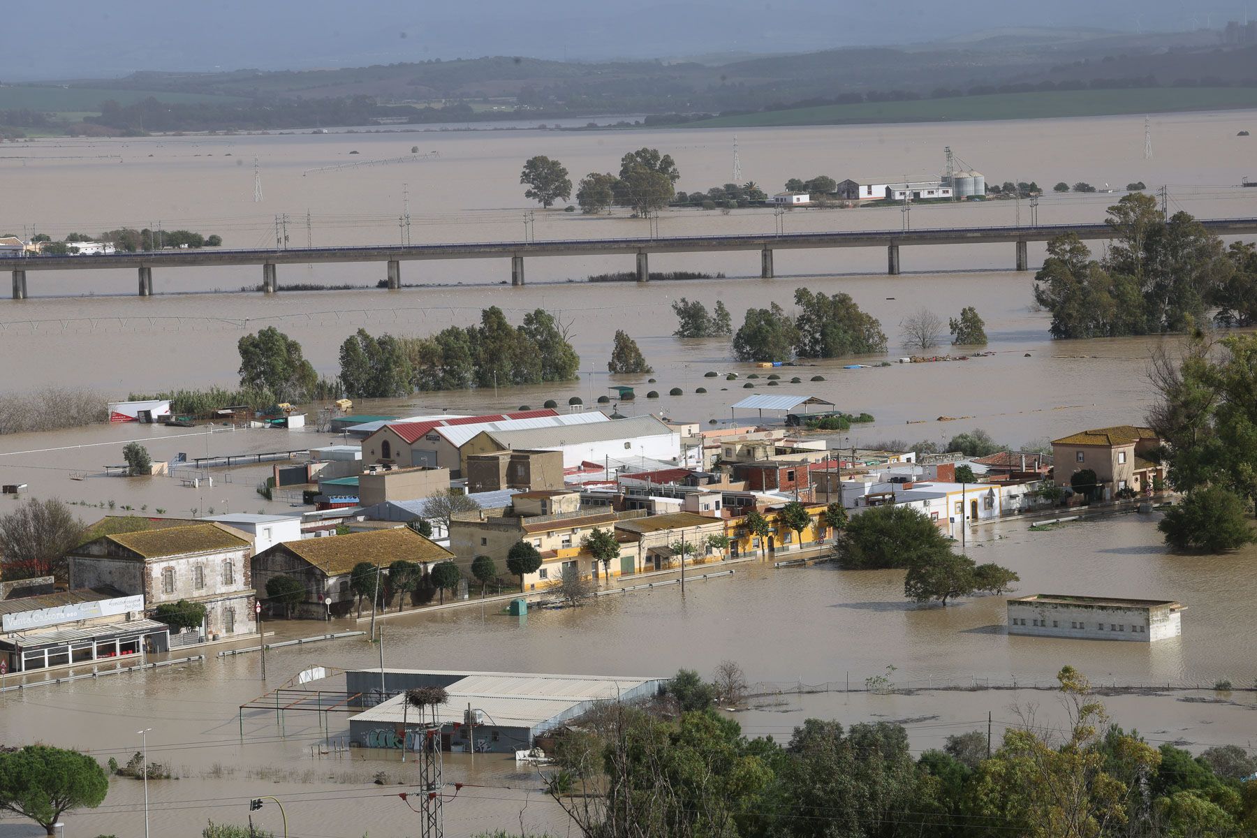 Inundaciones del Guadalete en El Portal.