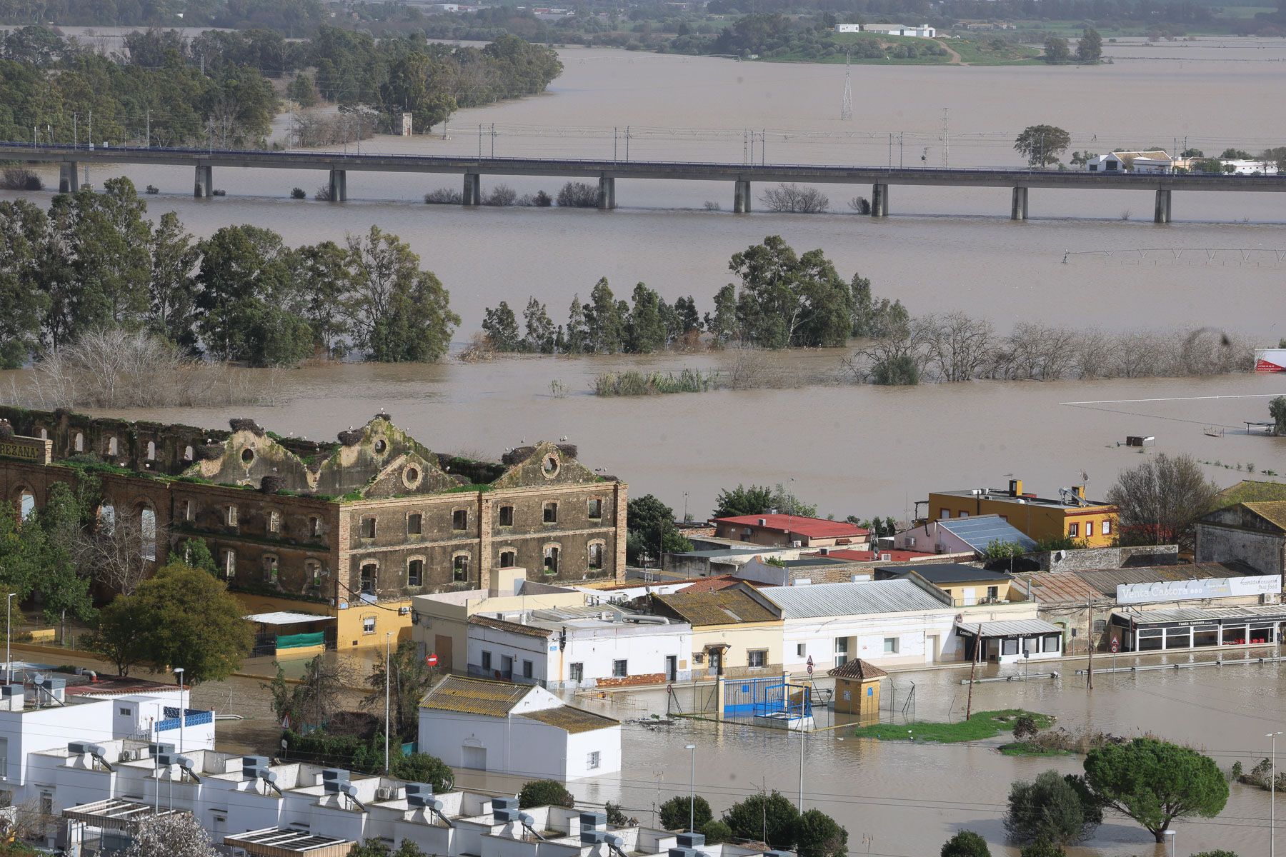 Inundaciones del Guadalete en El Portal.