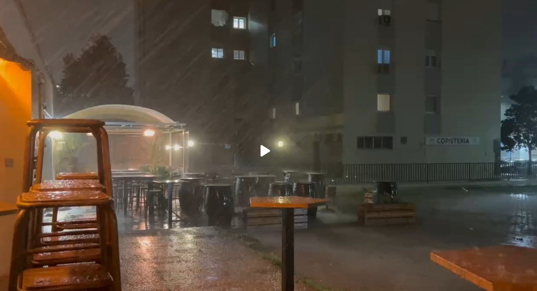 Vista de la tromba en Jerez desde Jerez 74.