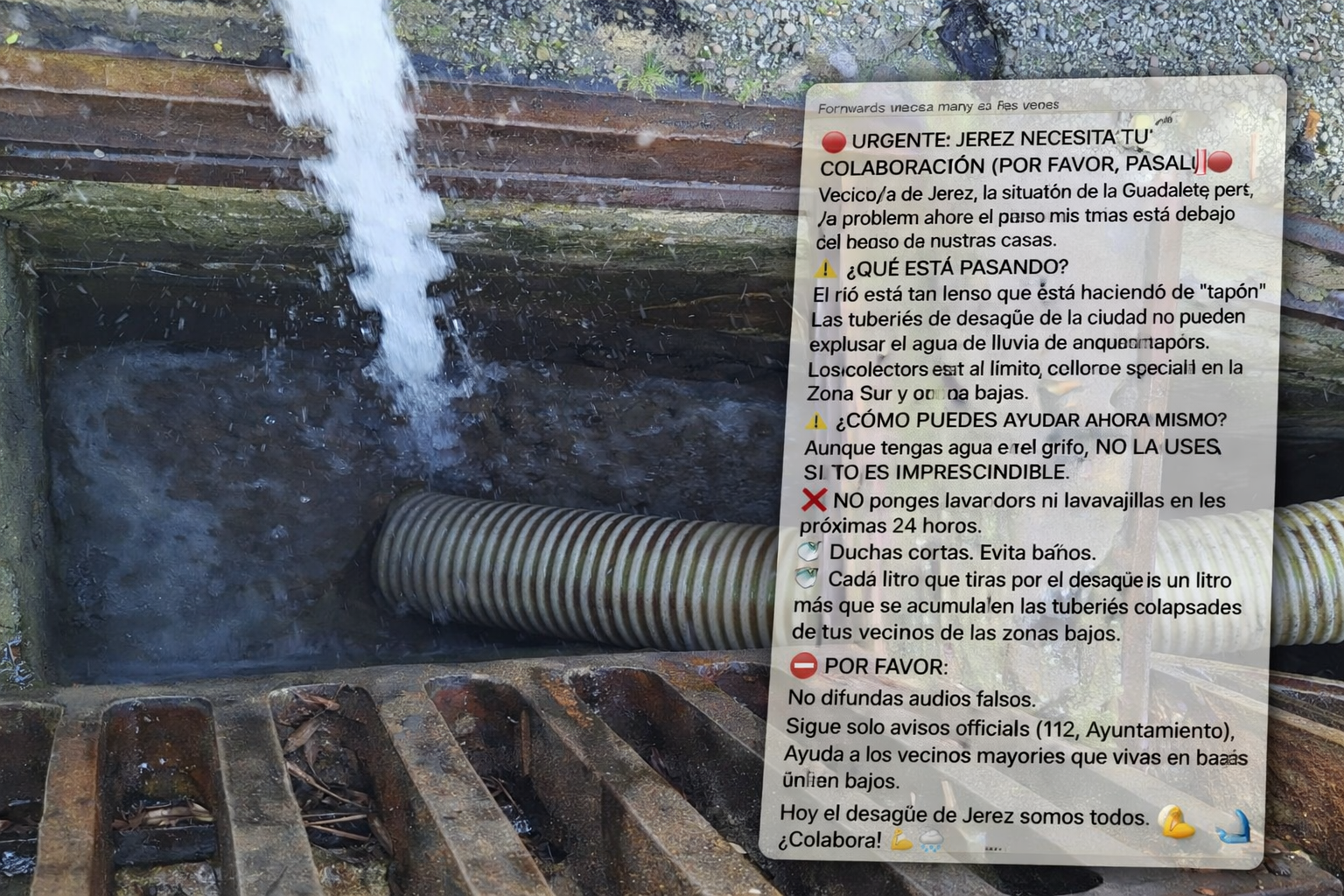 Alerta bulo en Jerez: "El suministro de agua potable no tiene relación con la situación del río".