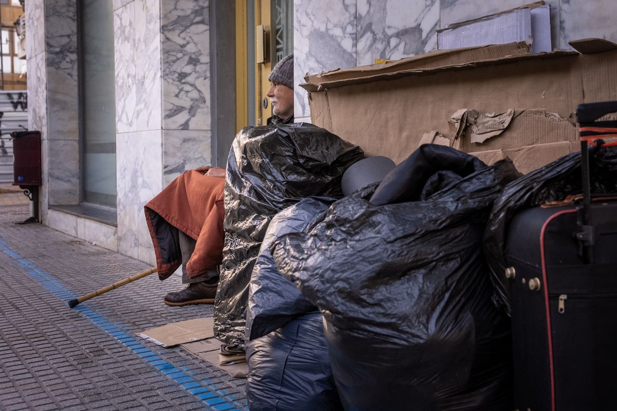 Juan Barrios, en su habitual emplazamiento de la Alameda con la calle Zorrilla.