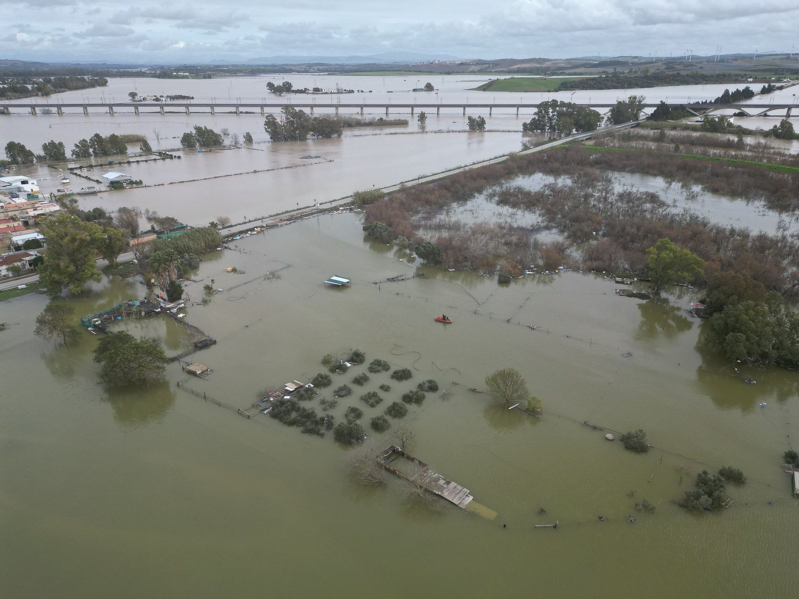 Inundaciones en el Guadalete el pasado mes de febrero. Inundaciones en el Guadalete el pasado mes de febrero.