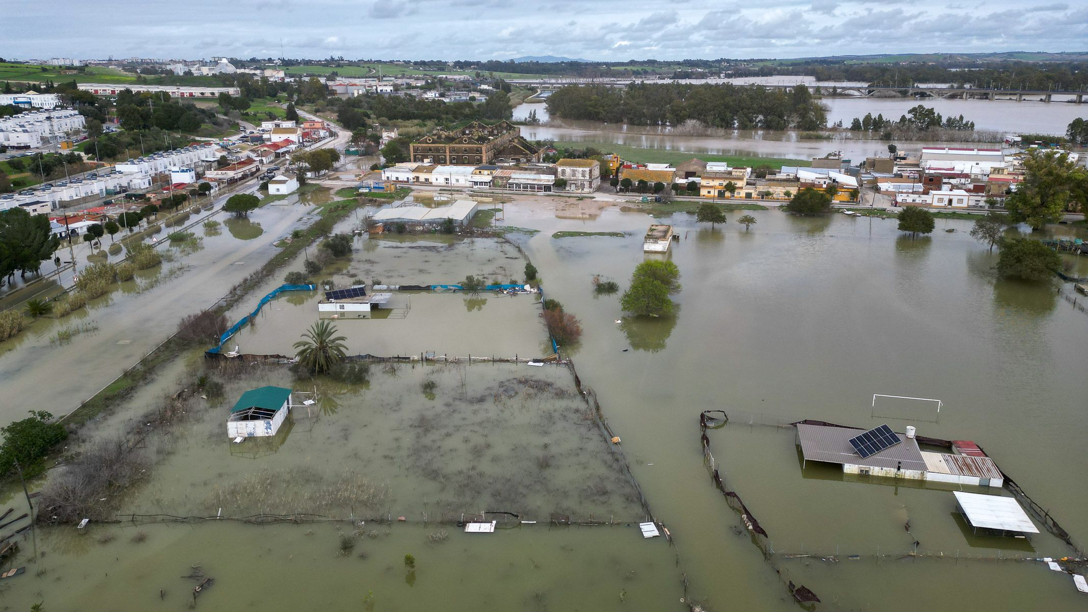 Inundaciones en la campiña de Jerez, este pasado febrero.