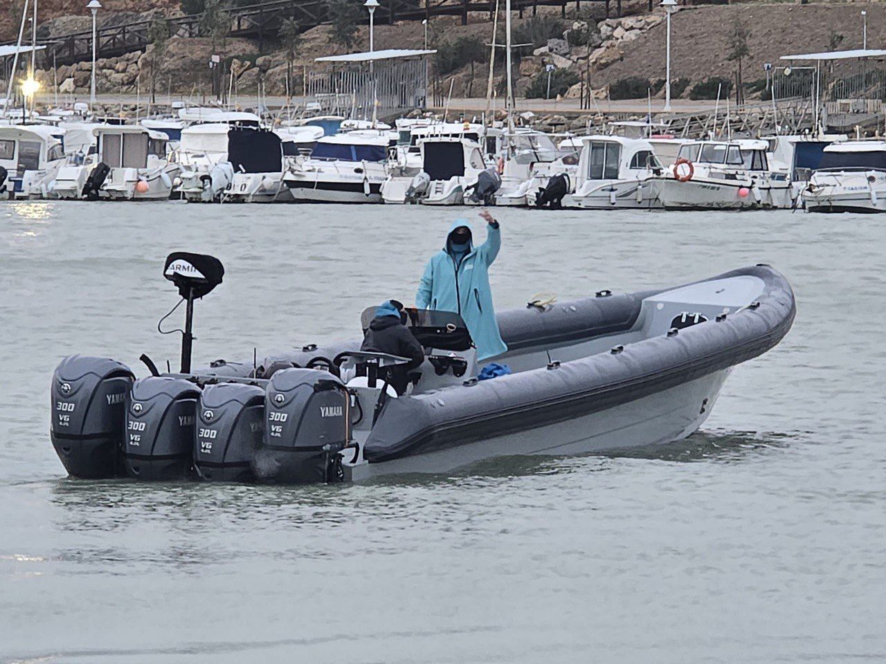 Narcolanchas en el puerto de Conil durante las últimas borrascas. 