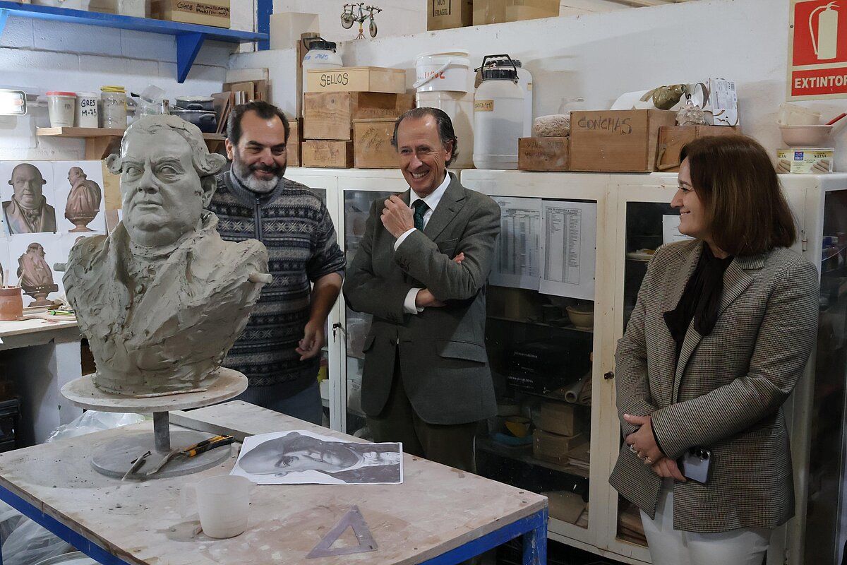 El busto de Alejandro Risso que se instalará en el Ayuntamiento de Chiclana.