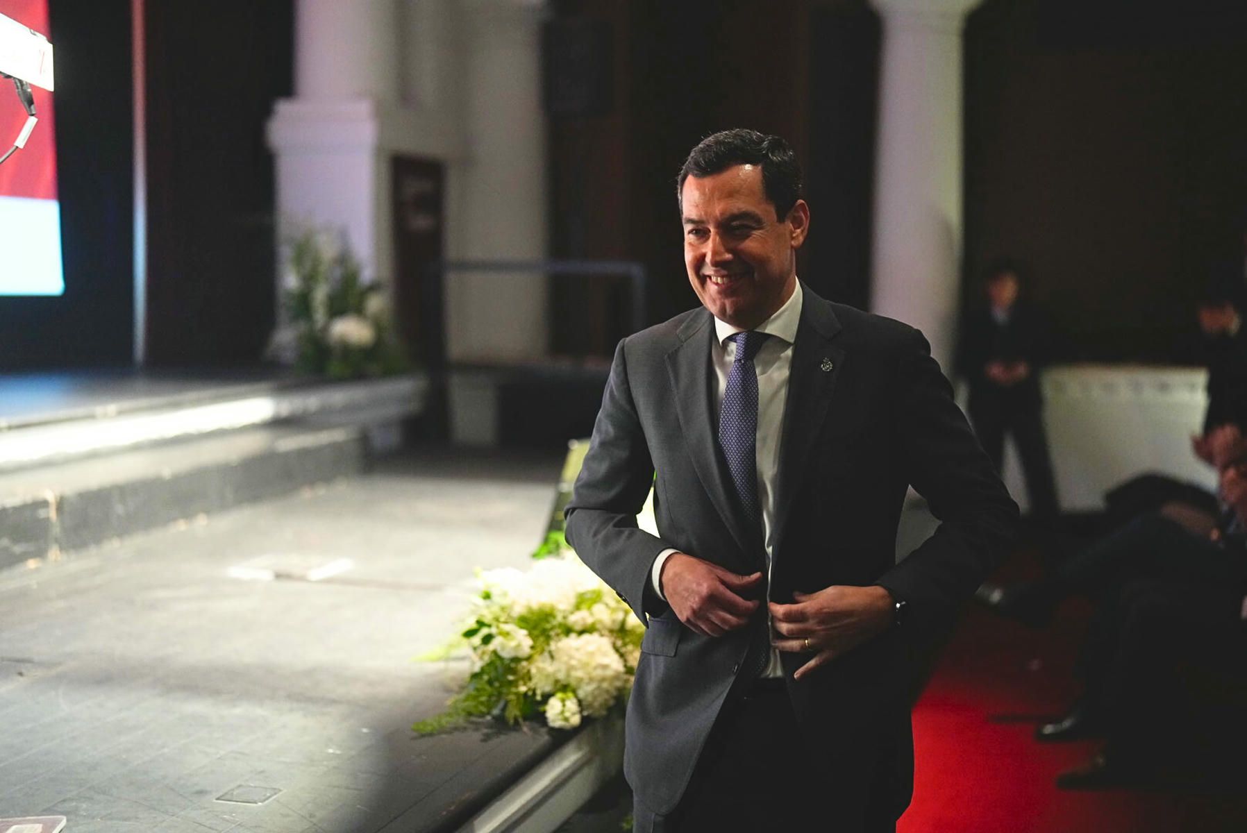 Juanma Moreno, en el congreso de Cesur celebrado en Sevilla este miércoles.