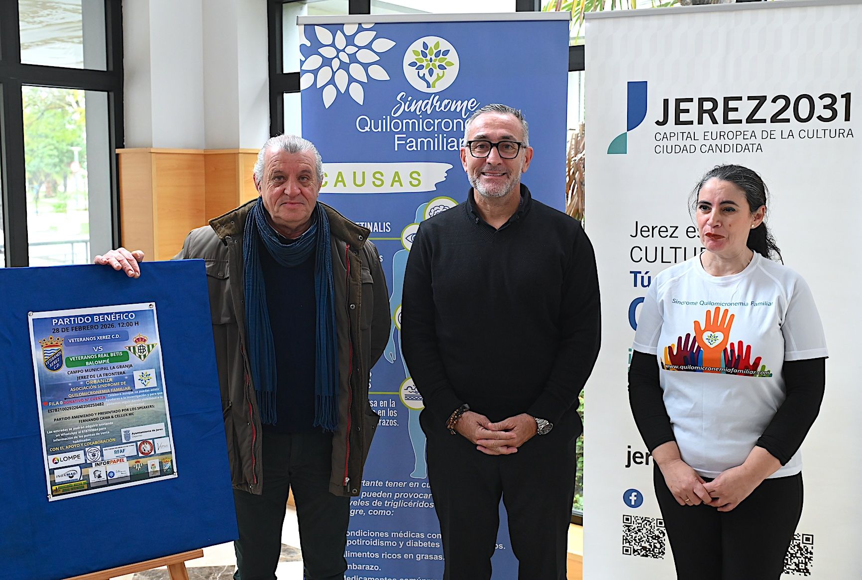 Presentación del partido entre Veteranos del Betis y del Xerez CD por las enfermedades raras.