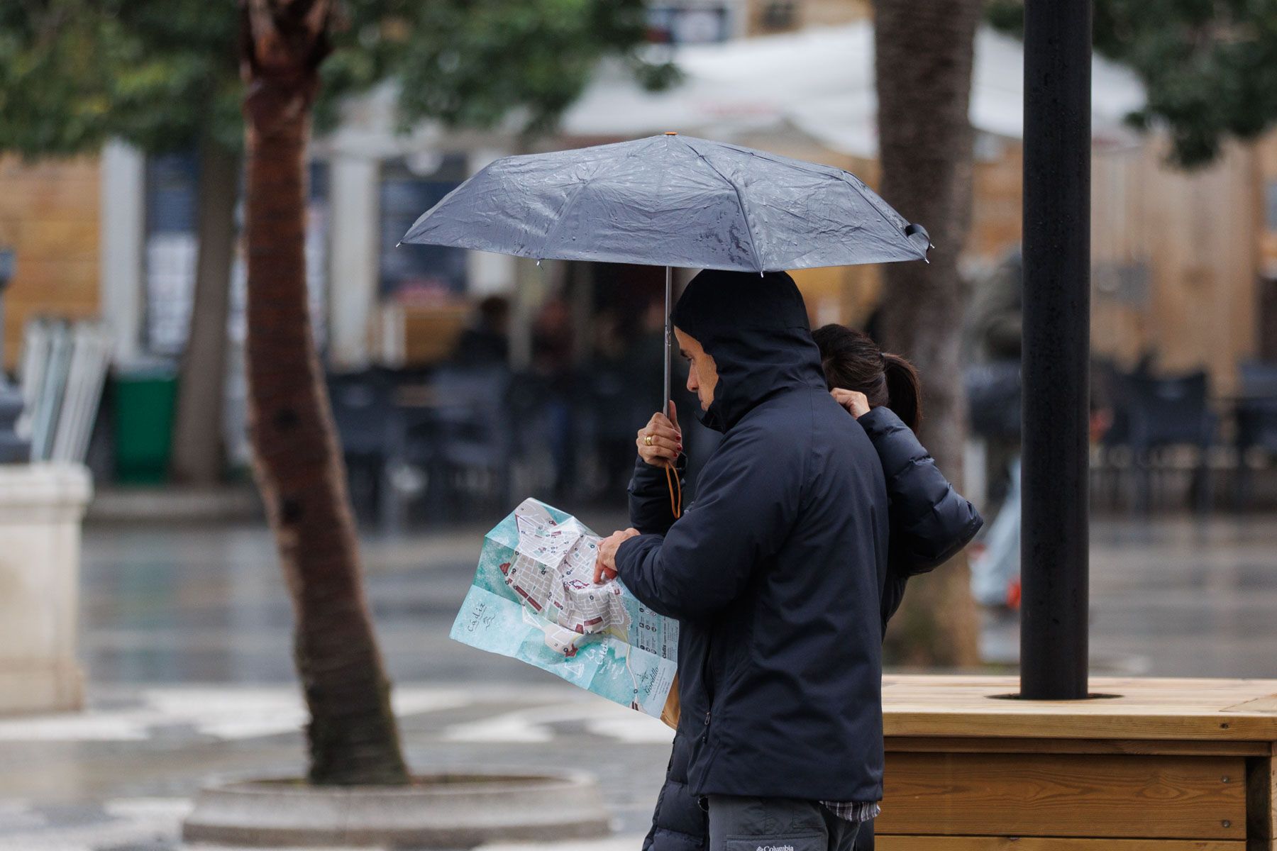 Lluvia en Cádiz durante febrero.
