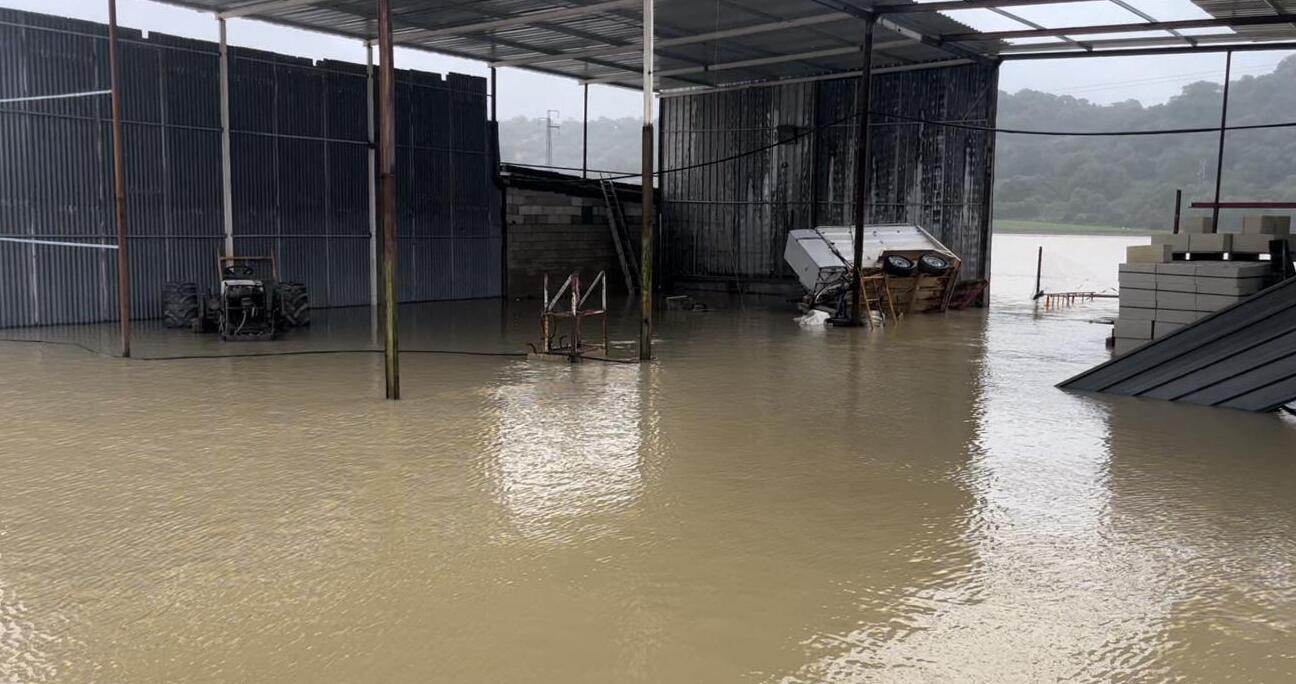 El nivel del agua en la zona afectada.