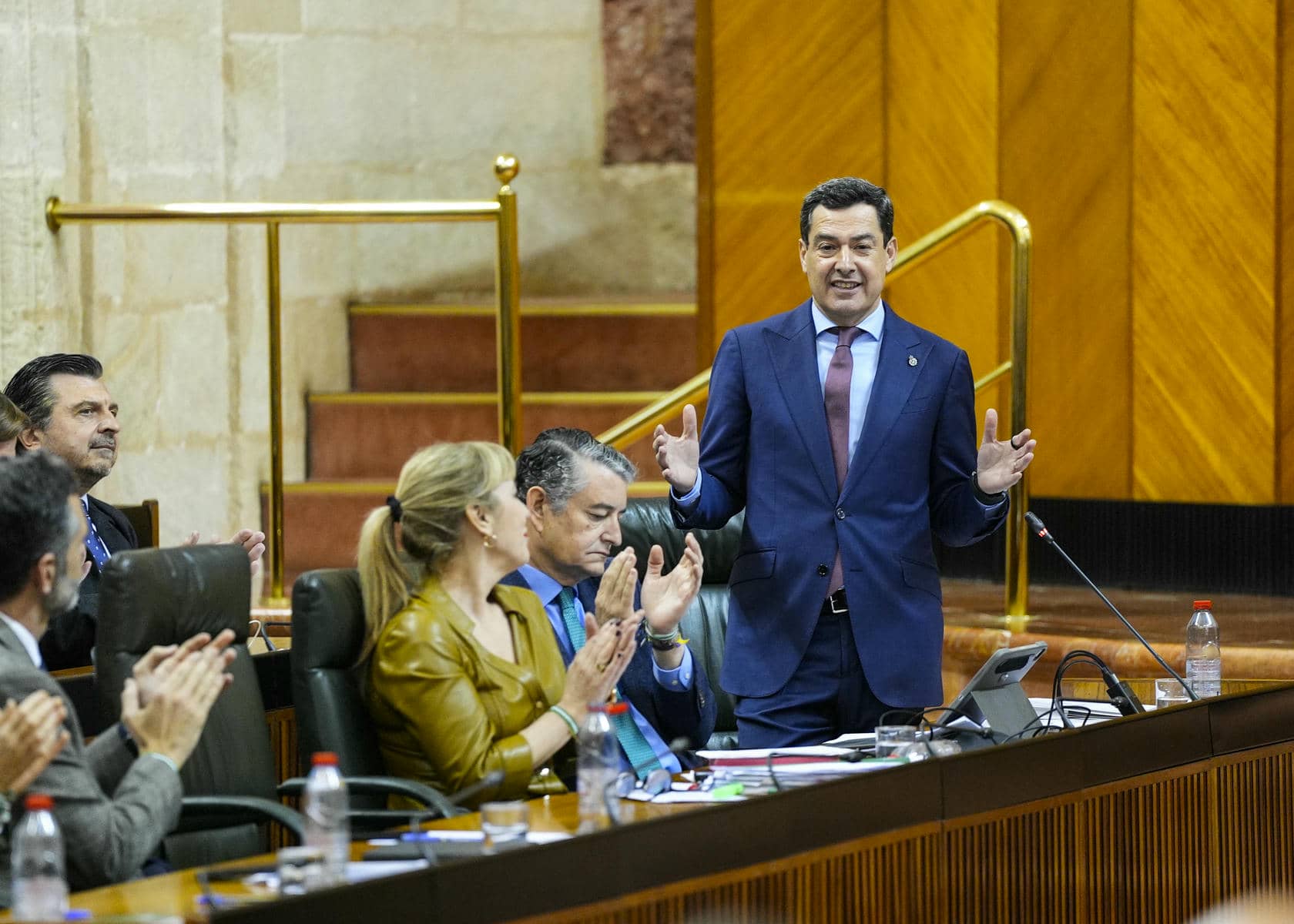 Juanma Moreno, este jueves en el Parlamento.