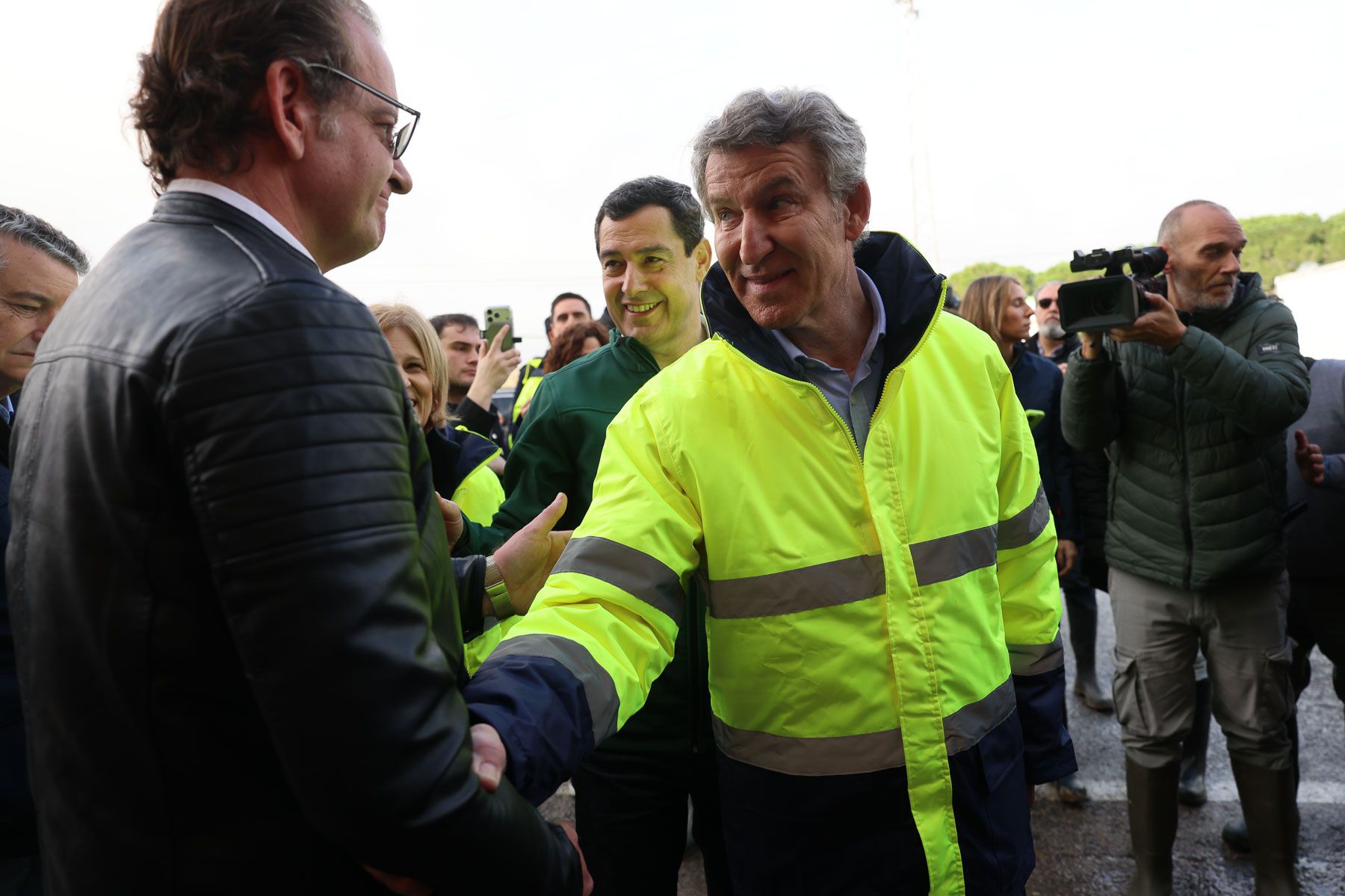 El líder del PP, Alberto Núñez Feijóo, en su visita a Jerez.