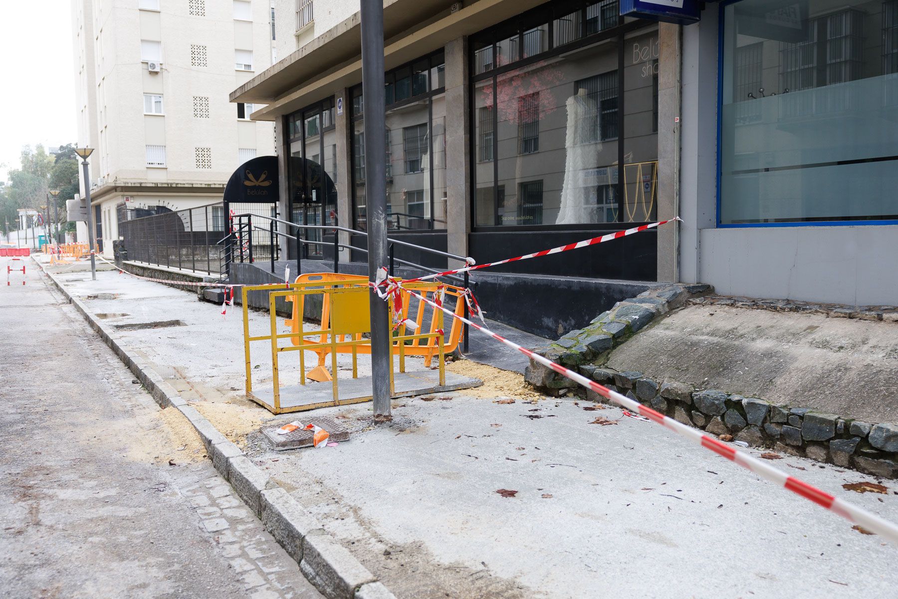 Obras de la calle Santo Domingo, en Jerez.