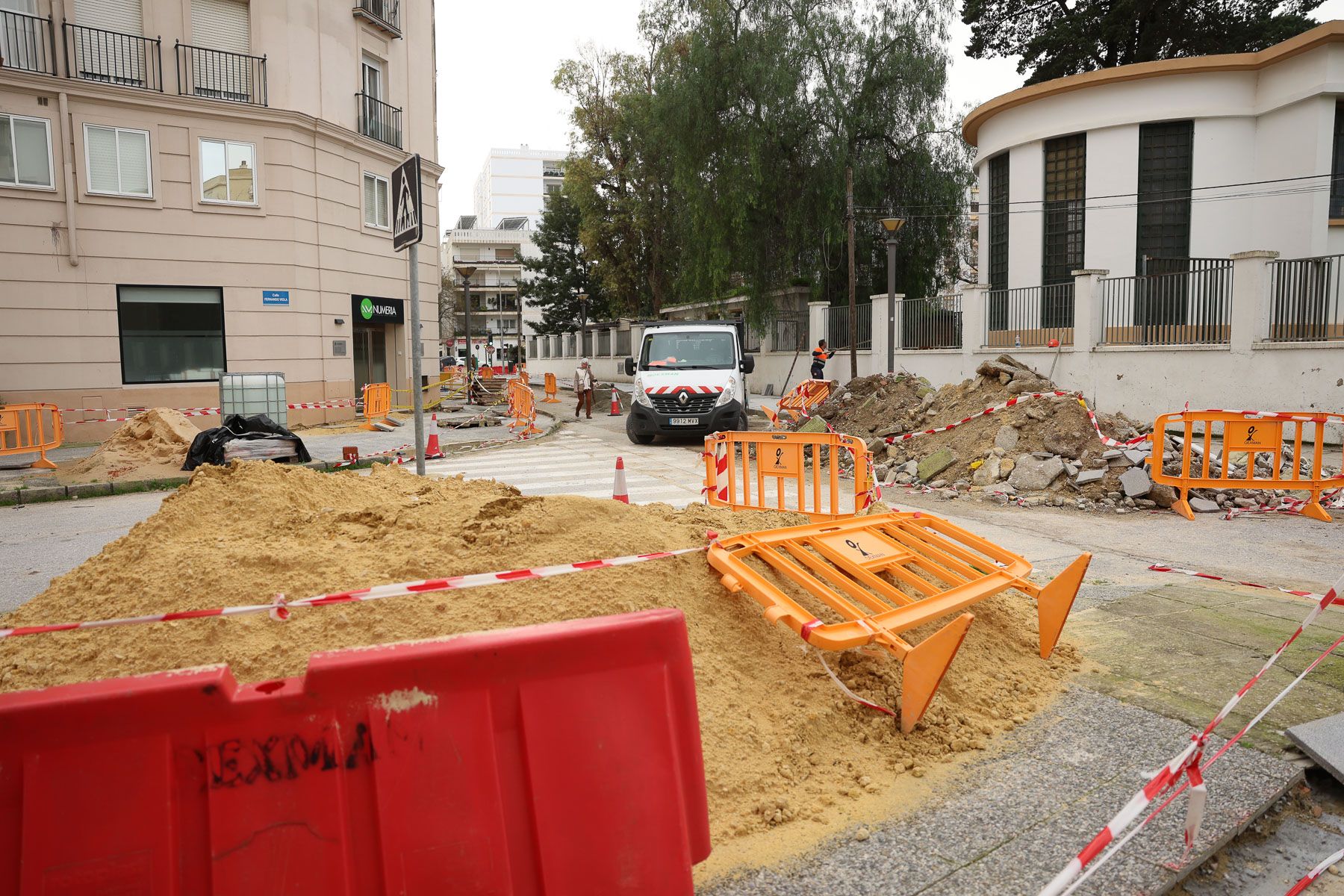 Las obras de la calle Santo Domingo, hace menos de un mes.