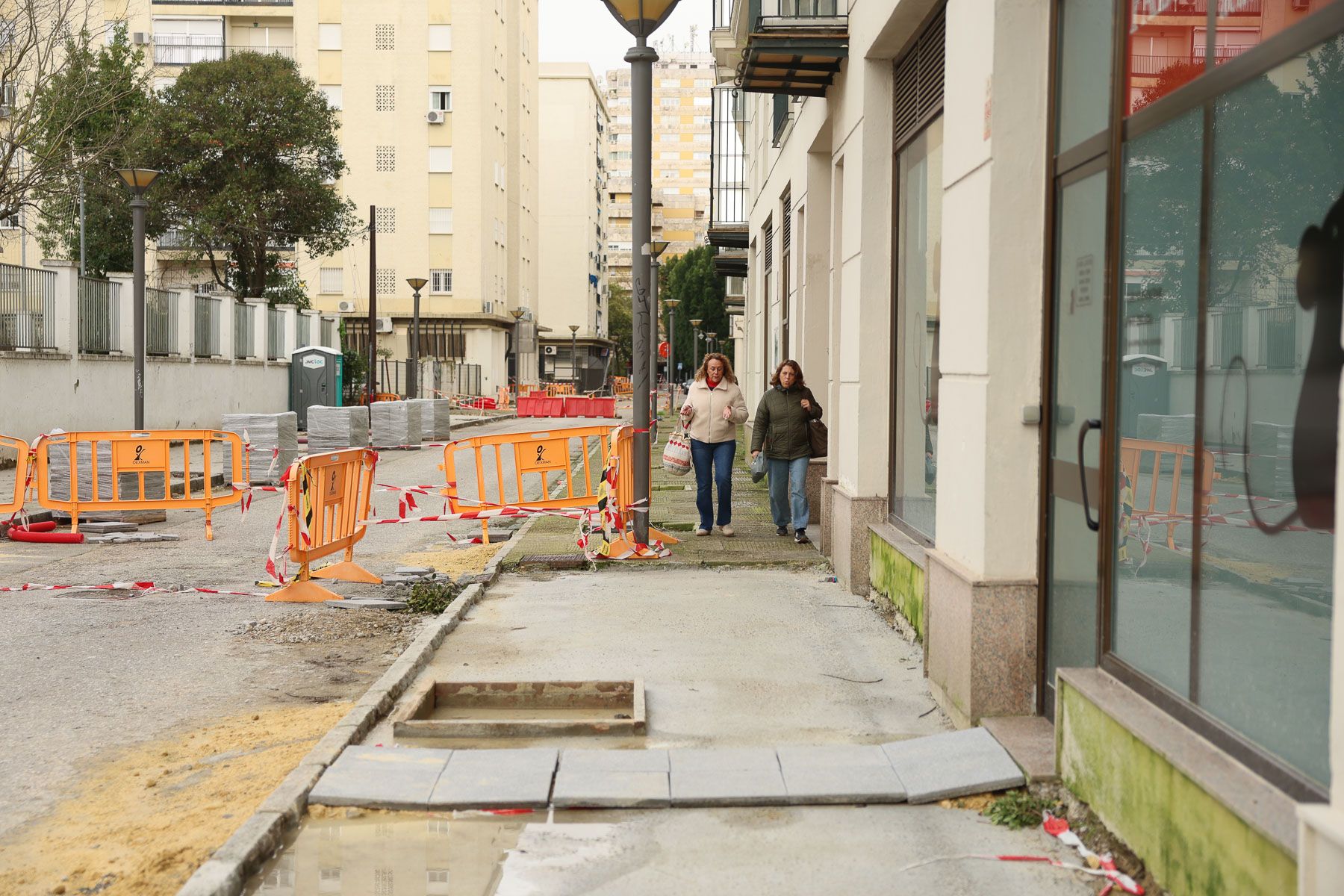 Avance de las obras en la calle Santo Domingo en Jerez.
