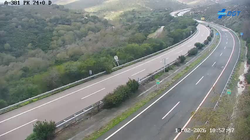 Carretera Jerez Los Barrios este viernes.