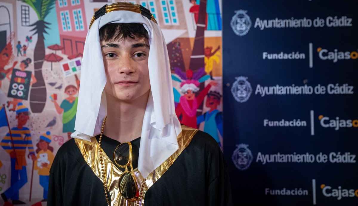 El joven Julio Rodríguez, disfrazado para la final del COAC.