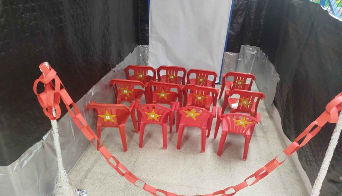 La zona de proyección.