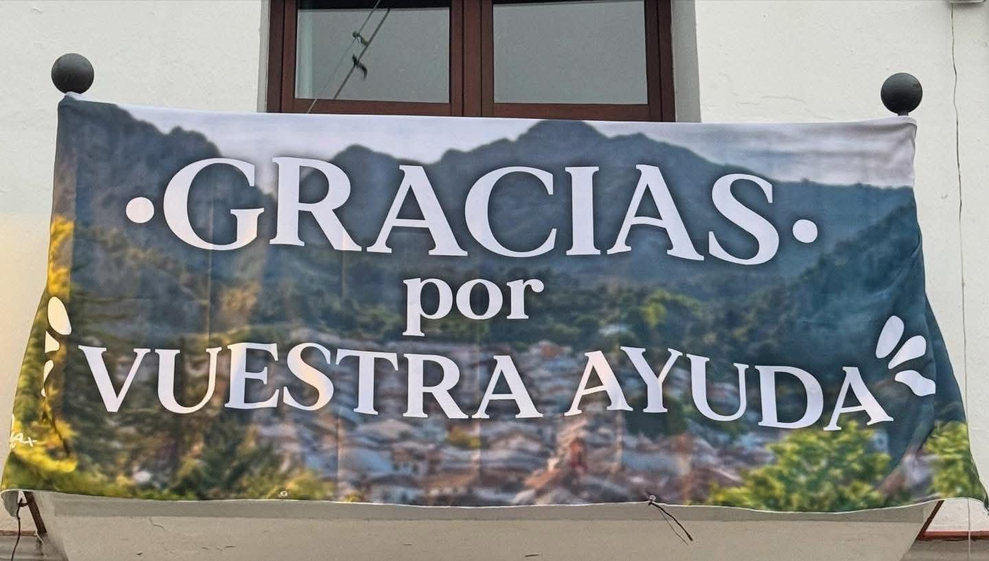 Balcón del Ayuntamiento de Grazalema, este pasado lunes.