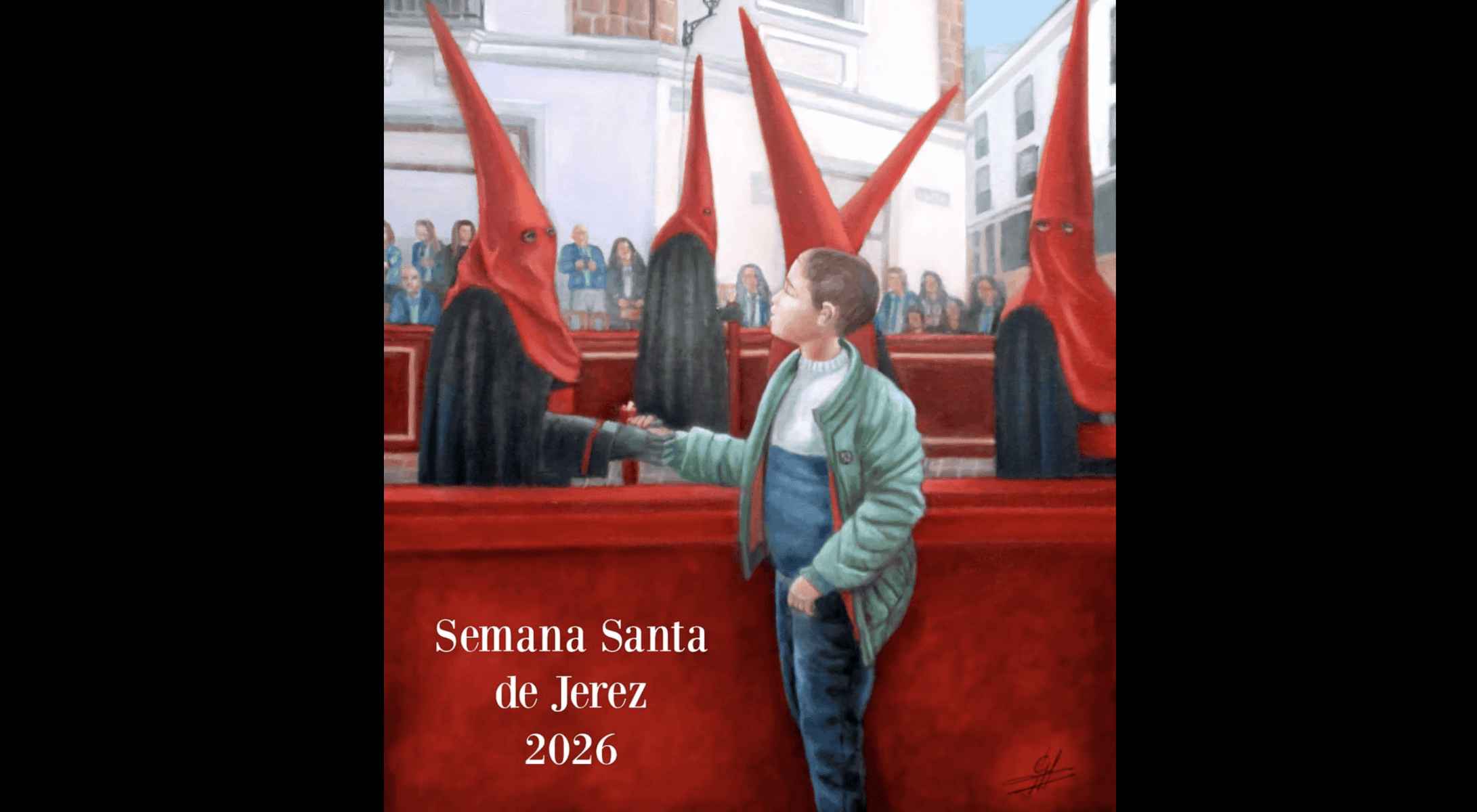 El cartel con la imagen del pequeño Iván y la nazarena de Los Judíos. El cartel con la imagen del pequeño Iván y la nazarena de Los Judíos.