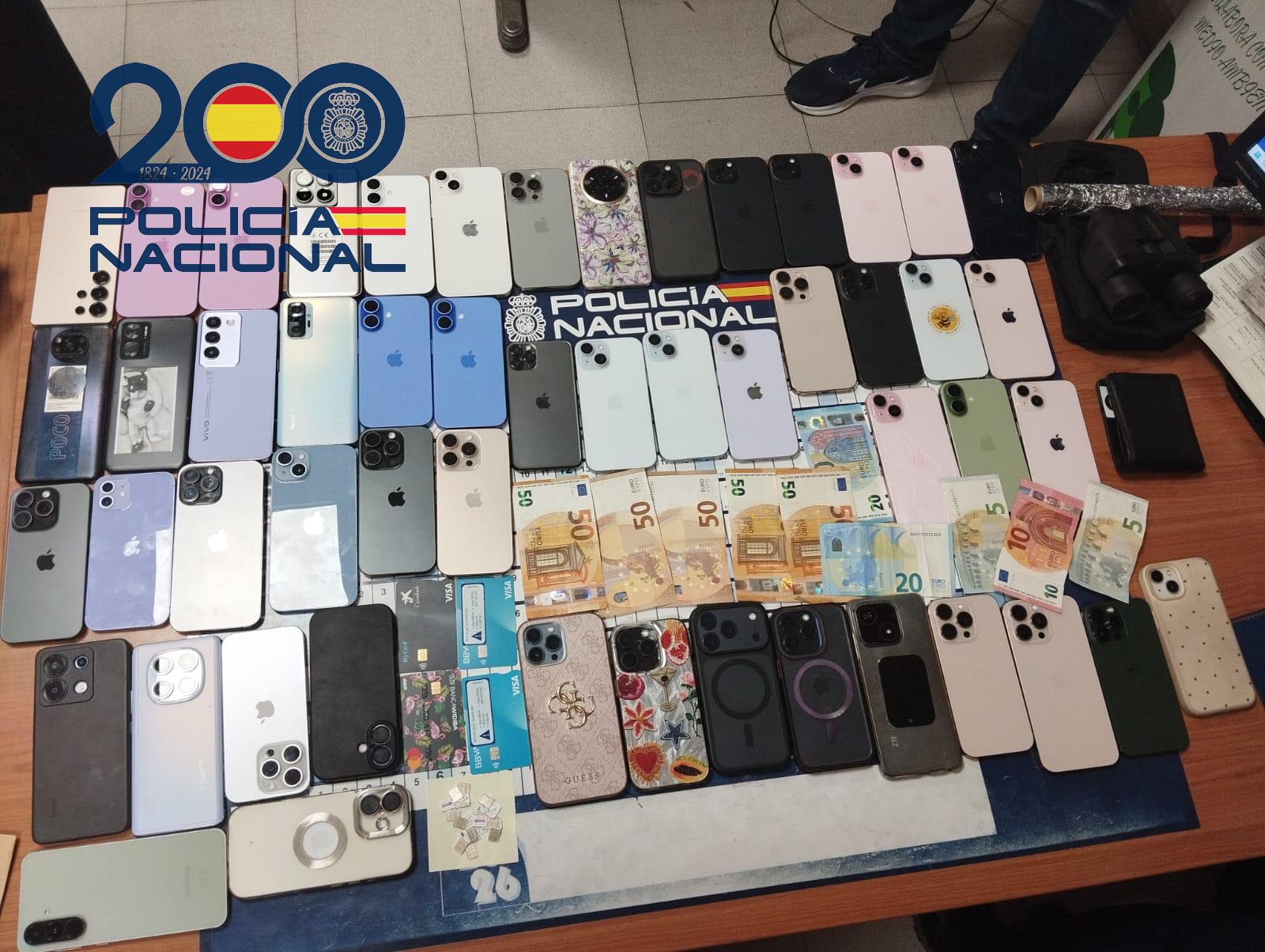 Los móviles robados en el festival.