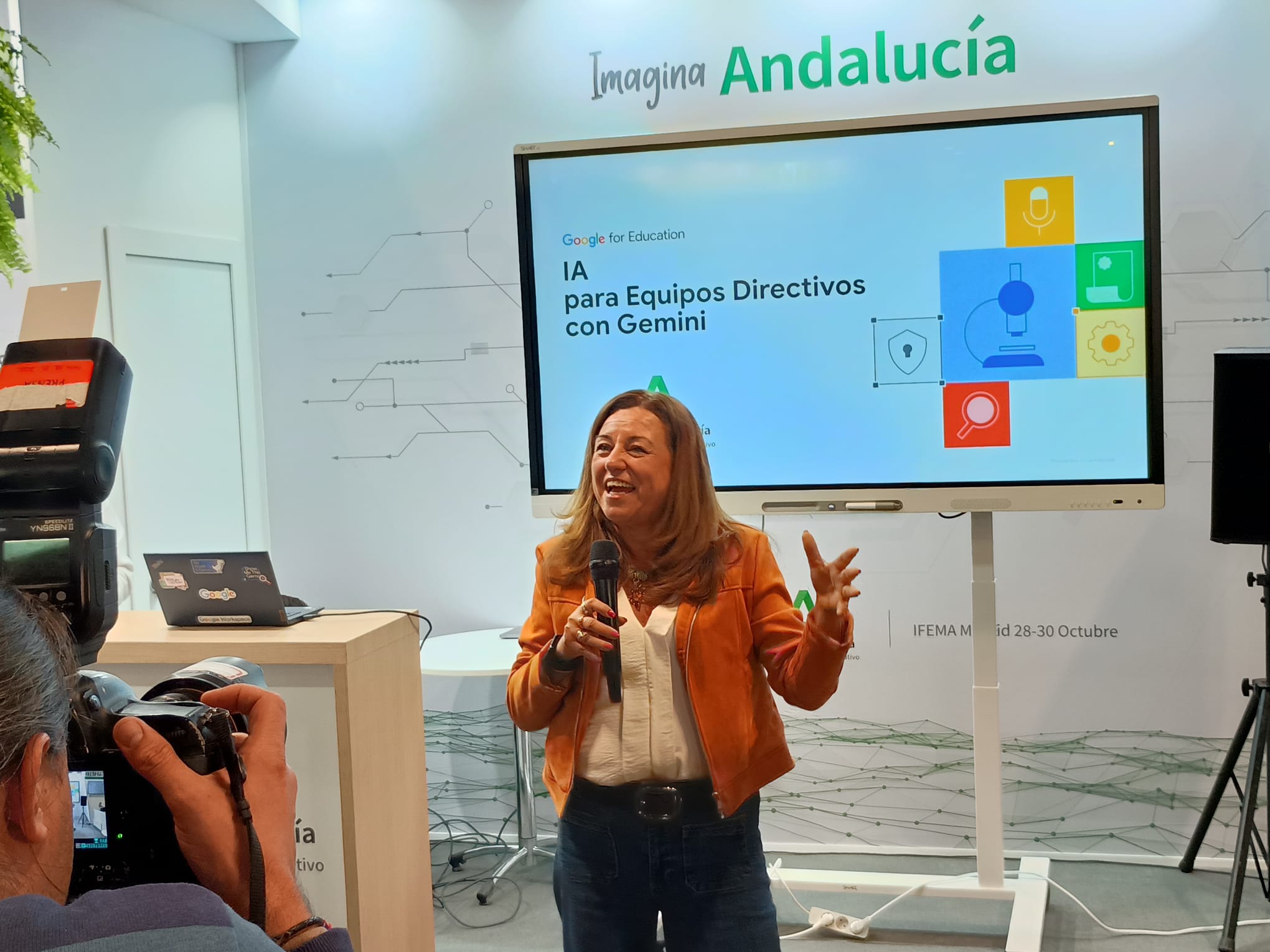 La consejera de Educación de la Junta, en un evento en Madrid donde se presentaban herramientas educativas de Google.