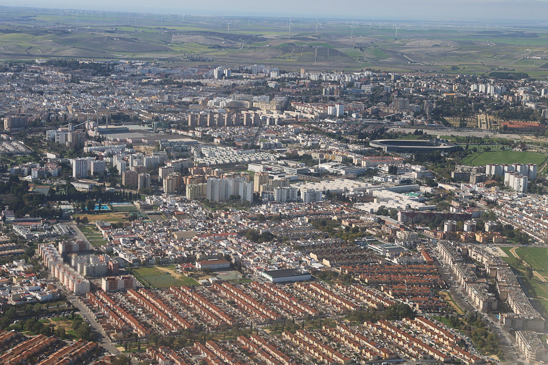 Una vista aérea (parcial) de Jerez. Una vista aérea (parcial) de Jerez.