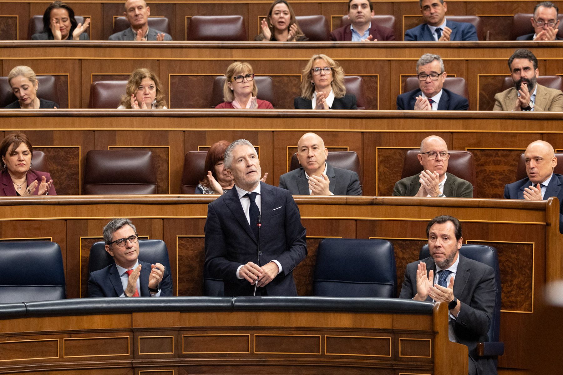 El ministro de Interior, Grande-Marlaska, este miércoles en el Congreso.