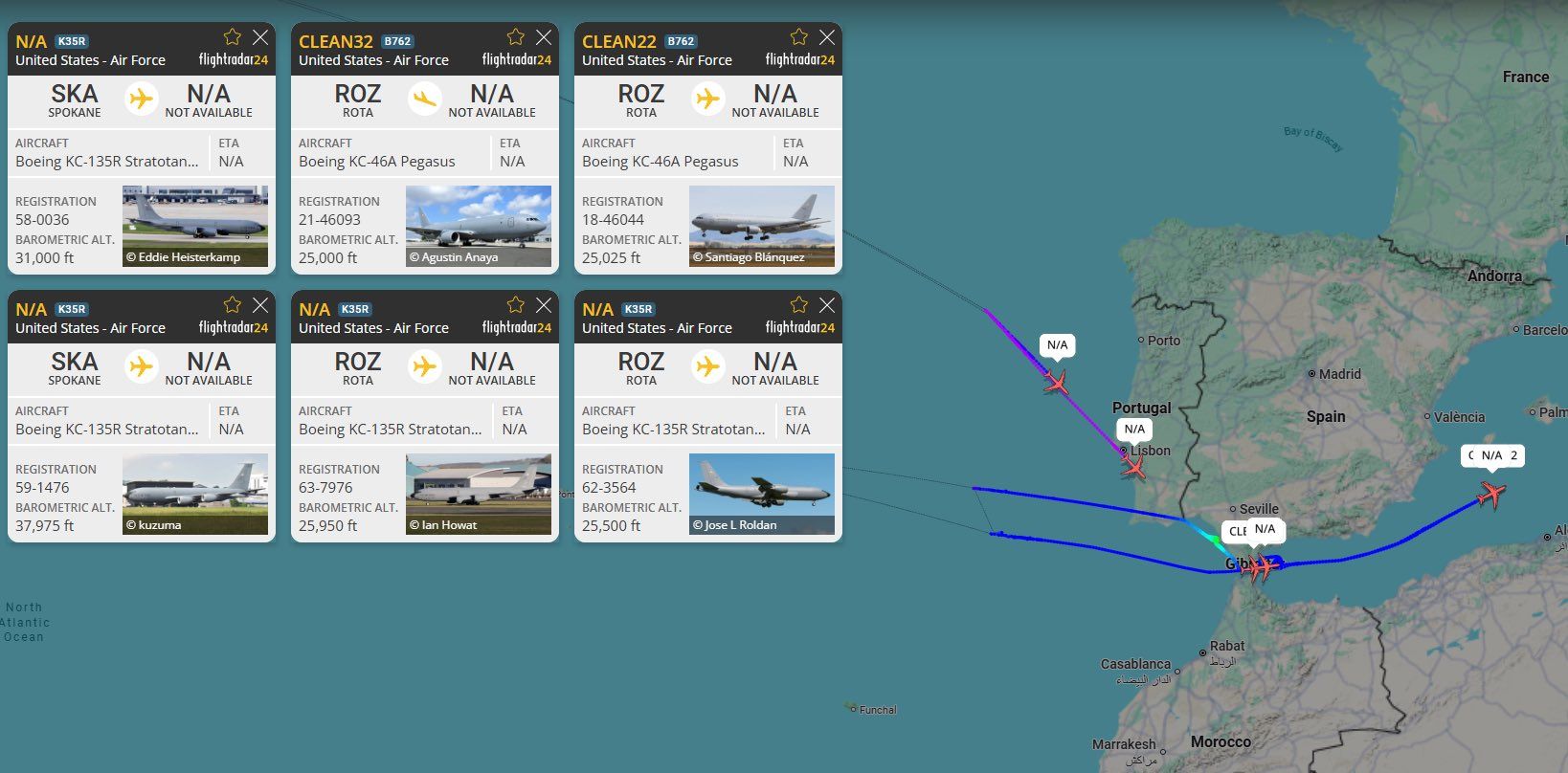 Tráfico aéreo por Rota.