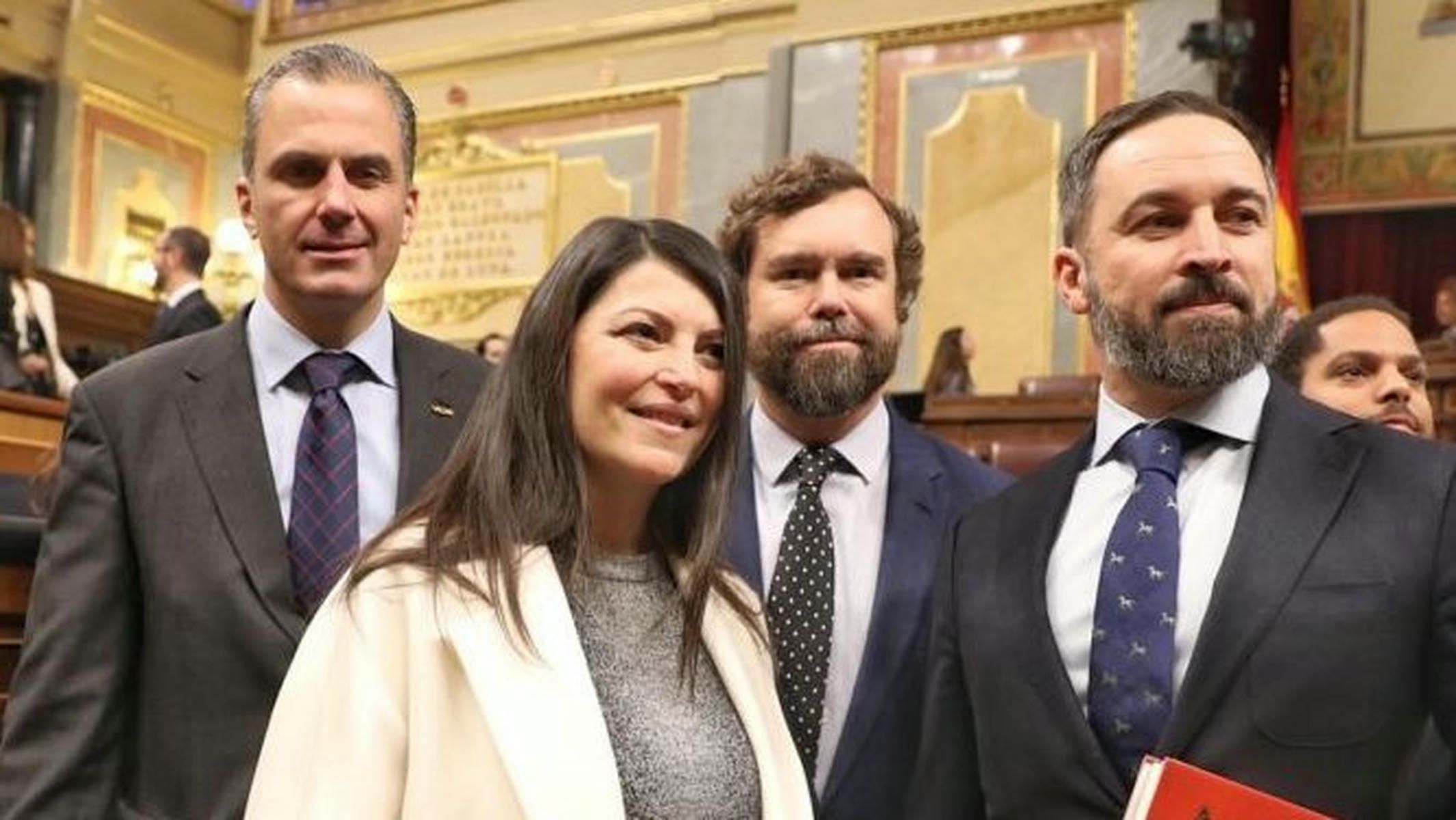 Ortega Smith, Olona, Espinosa de los Monteros y Abascal, en el Congreso la anterior legislatura.