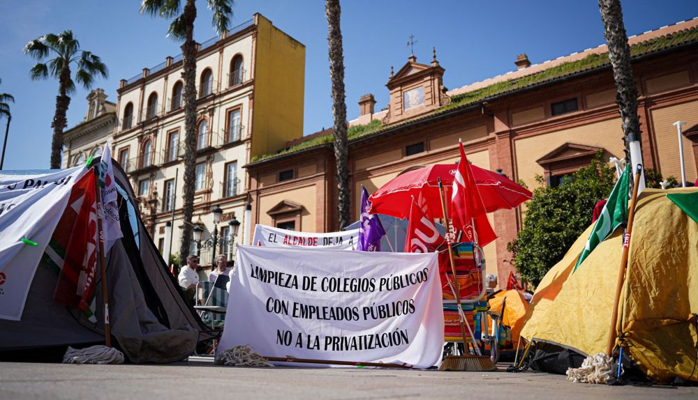Las protestas en la Puerta de Jerez.