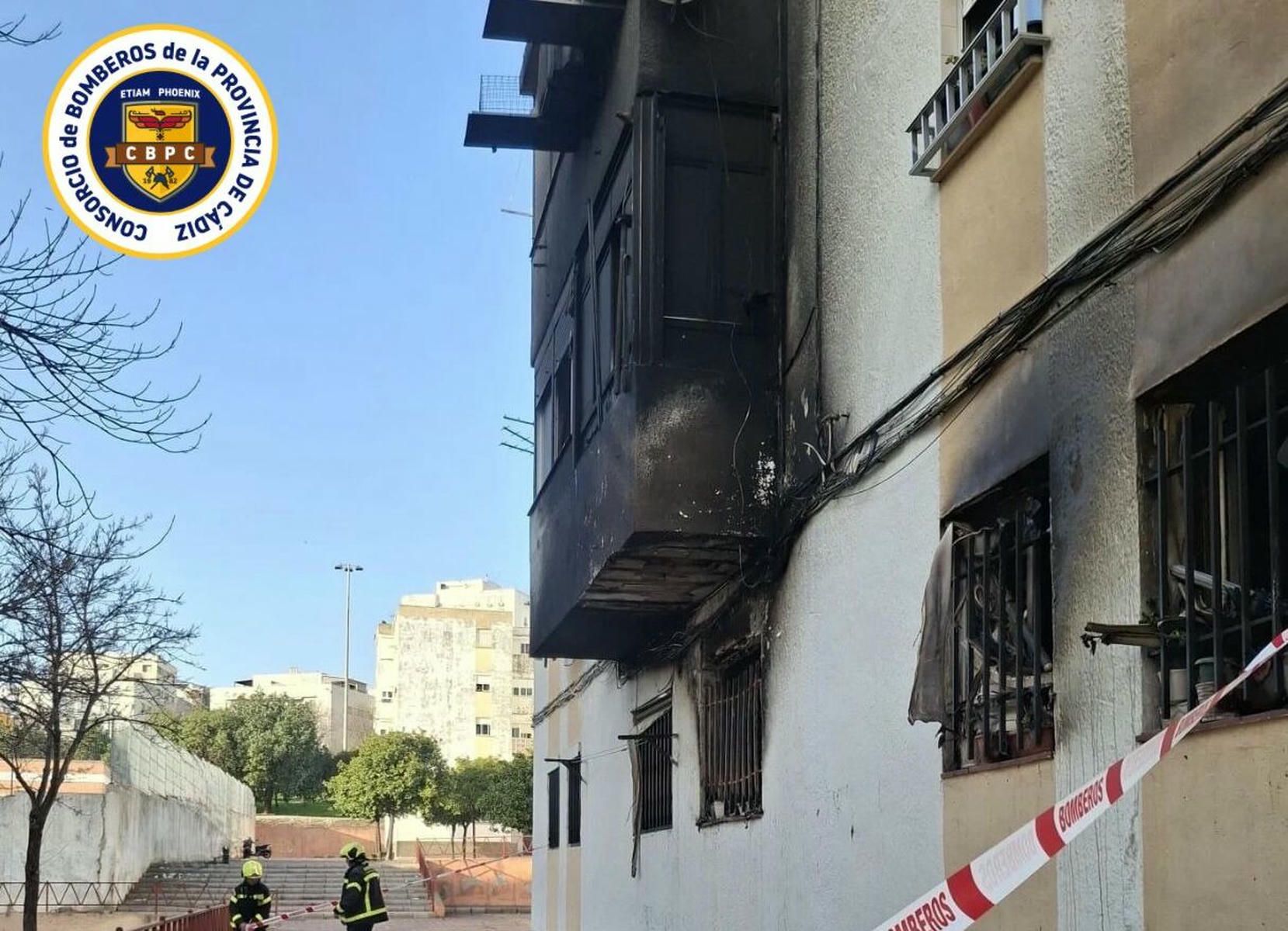 El incendio de la vivienda en Jerez.