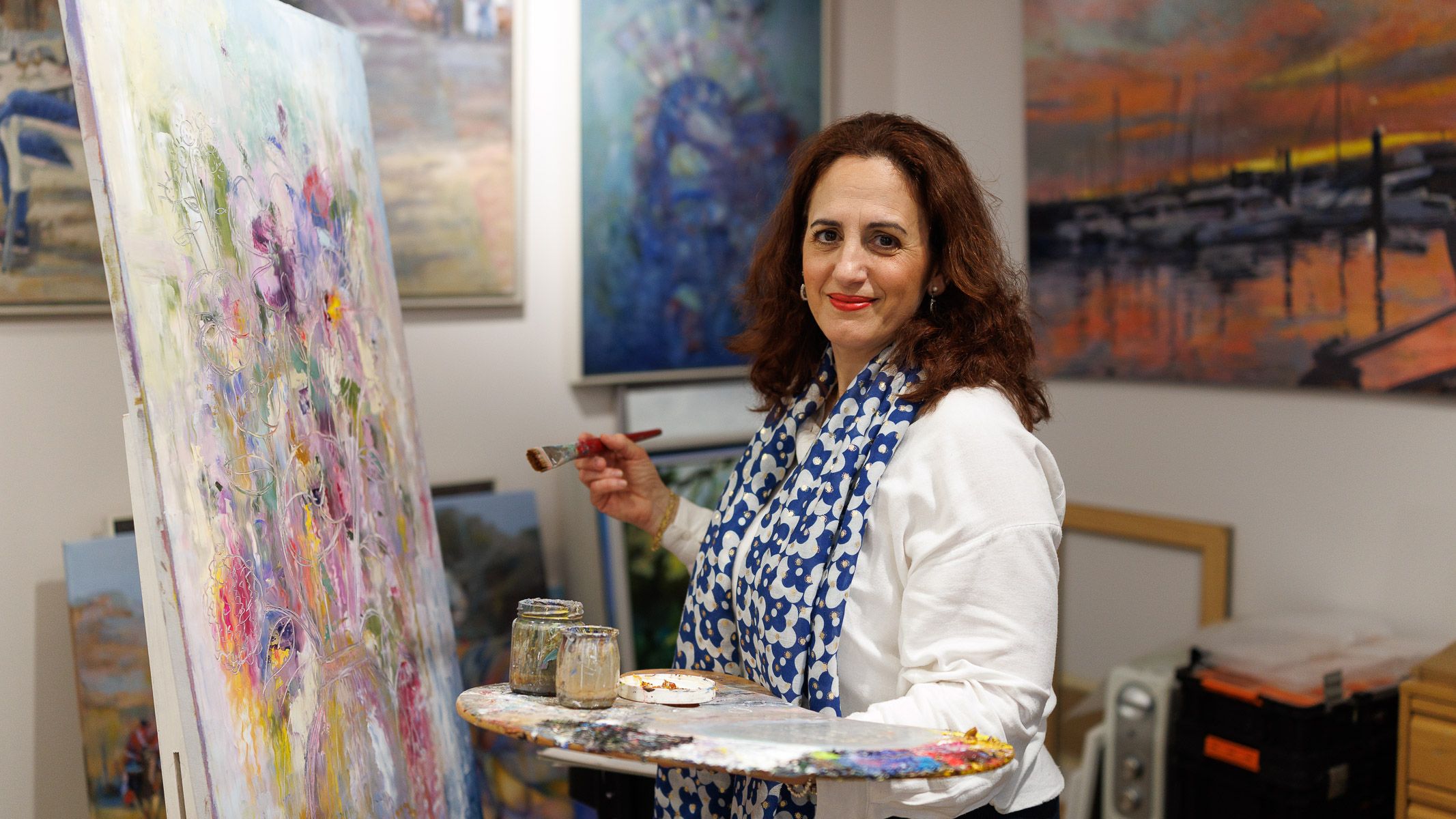 Cristina López, en su galería de la avenida Caballero Bonald de Jerez. Cristina López, en su galería de la avenida Caballero Bonald de Jerez.