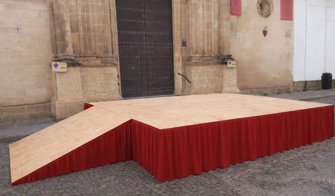 Recreación de la plataforma en la puerta del Carmen. 