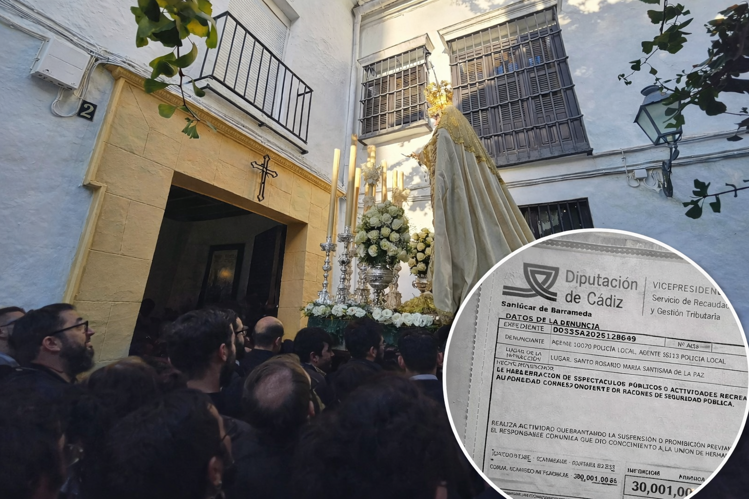 La Policía Local de Sanlúcar multa con 30.001 euros a una procesión que no tenía autorización.