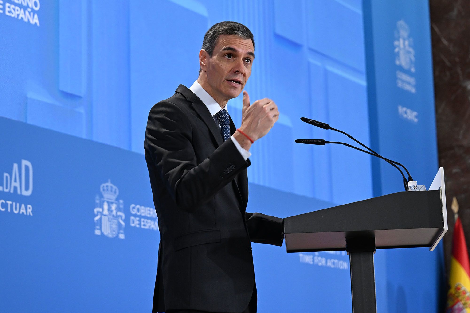 El presidente del Gobierno, Pedro Sánchez, en una comparecencia reciente.