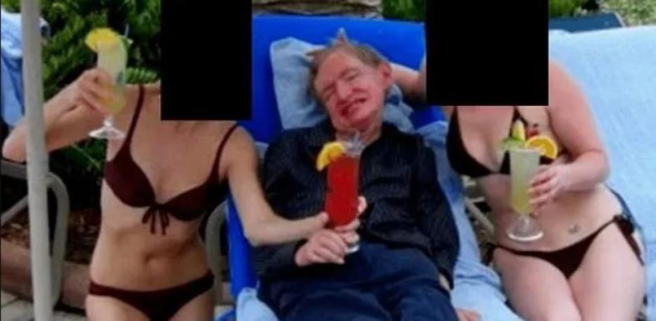 Stephen Hawking en la foto de los documentos de Epstein.